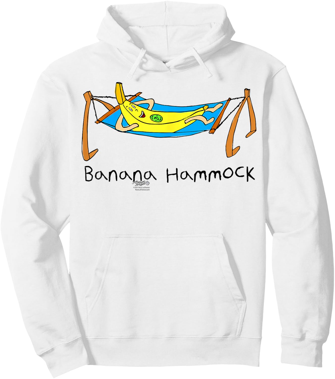 Banana Hammock Funny Dad Joke Word Design Hoodie - Hoodie | White