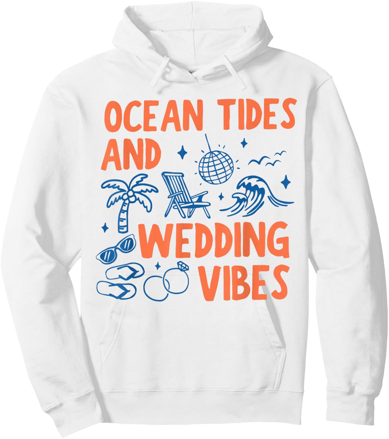 Ocean and Wedding Vibes Vintage Bachelorette Summer Beach Hoodie - Hoodie | White