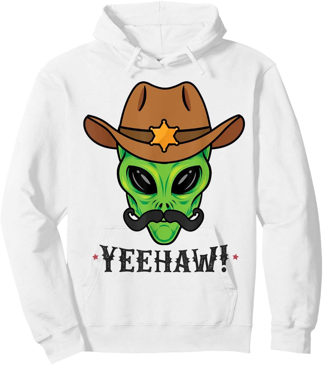 Space Yeehaw Alien Cowboy Halloween Alien Western Hoodie - Hoodie | White