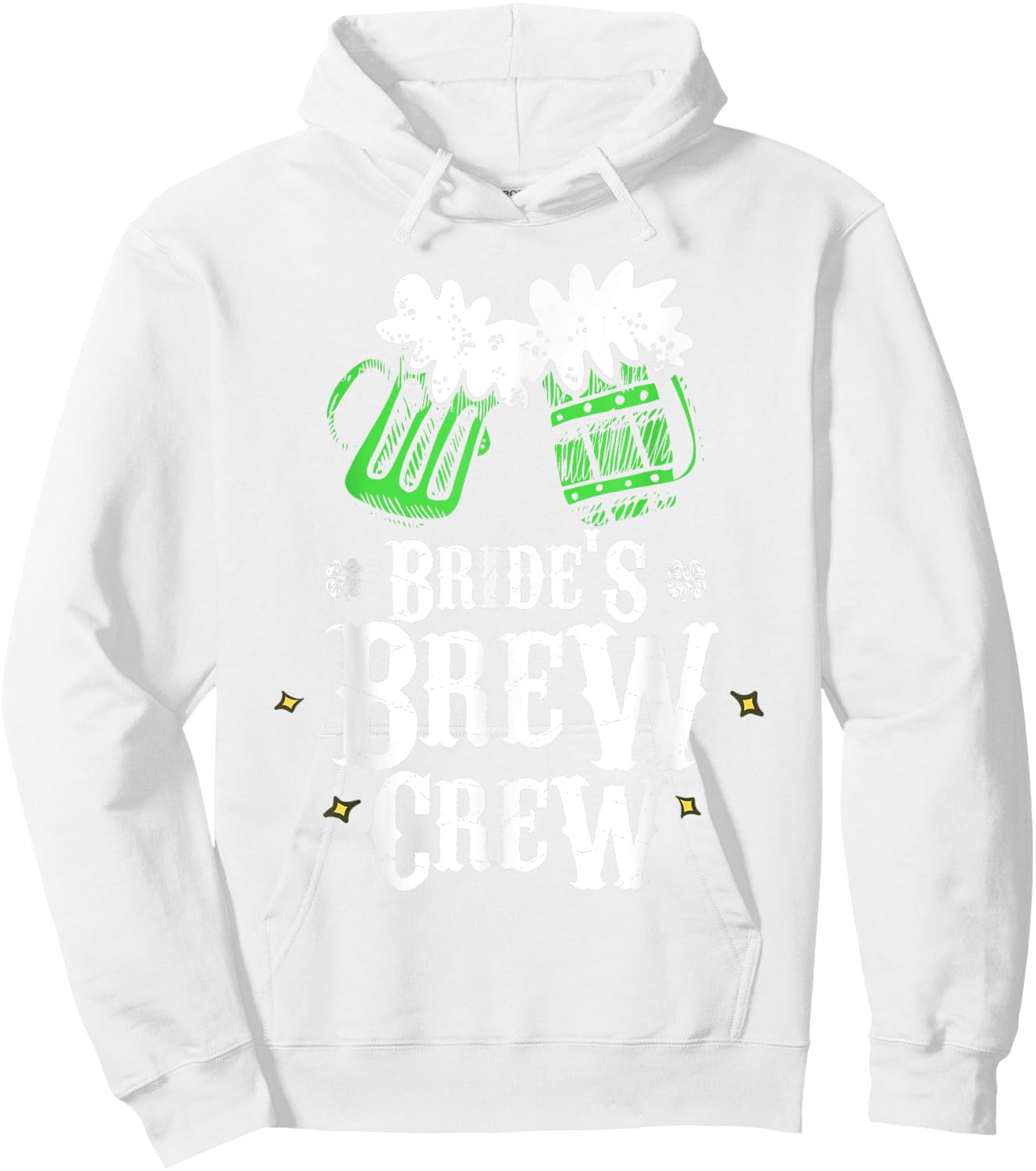 Bride's Brew Crew St Patricks Day Bachelorette Party Hoodie - Hoodie | White