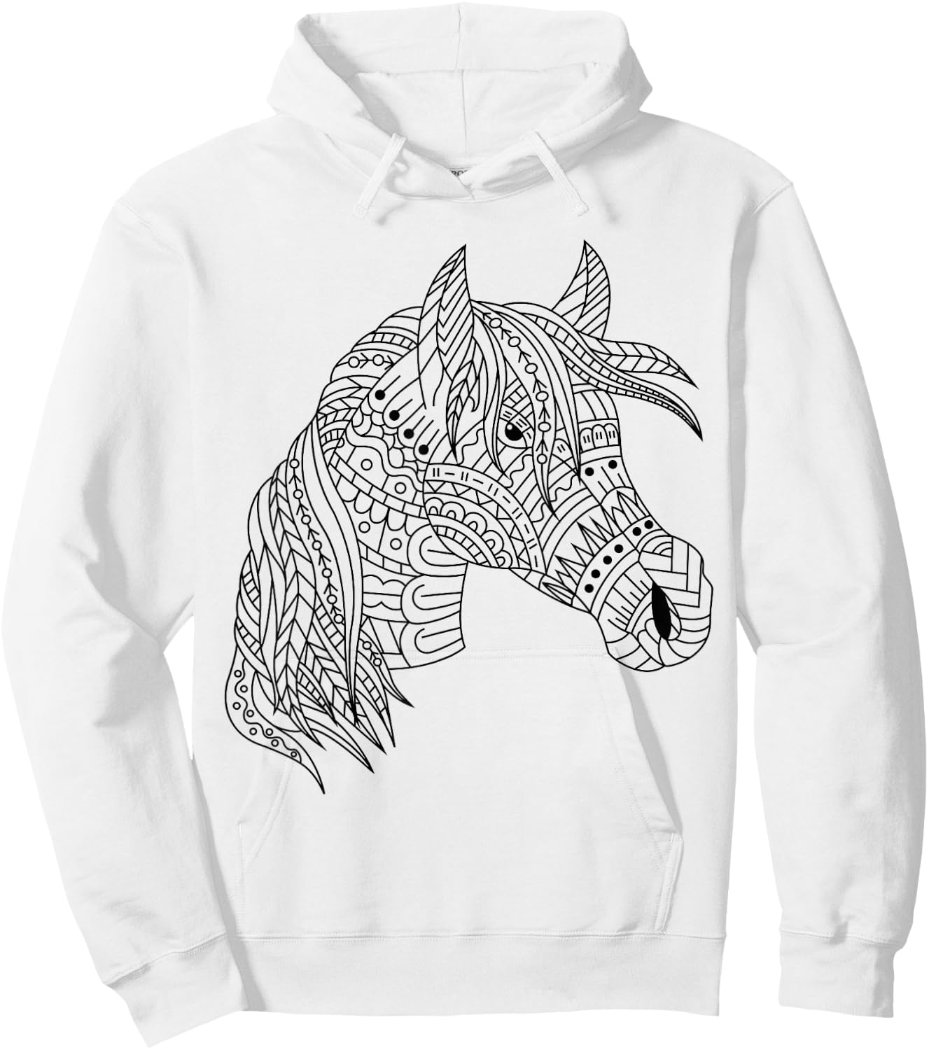Cute horse to paint and color in for children Hoodie - Hoodie | White