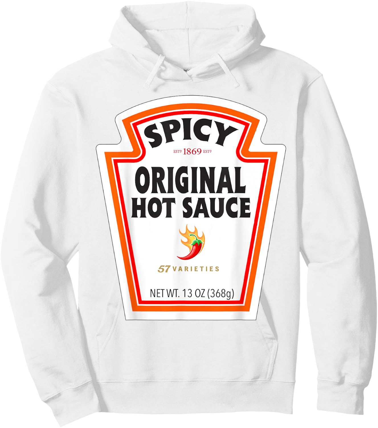 Halloween Matching Costume Spicy Chili Sauce Bottle Label Hoodie - Hoodie | White