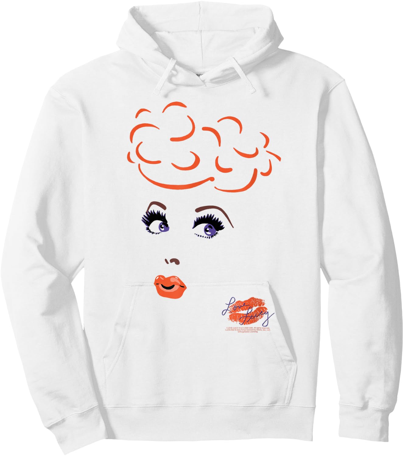 I Love Lucy Eyelashes Hoodie - Hoodie | White