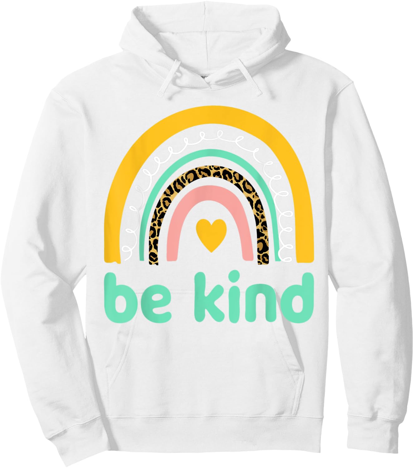 Be kind Anti bullying Unity Day Leopard Cheetah rainbow Hoodie - Hoodie | White