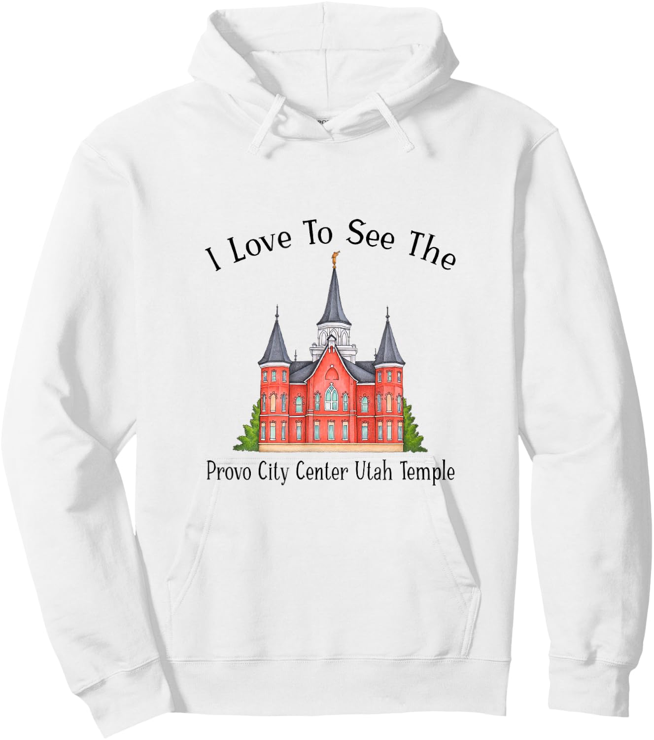 Provo City Center Utah Temple, I love to see my temple color Hoodie - Hoodie | White