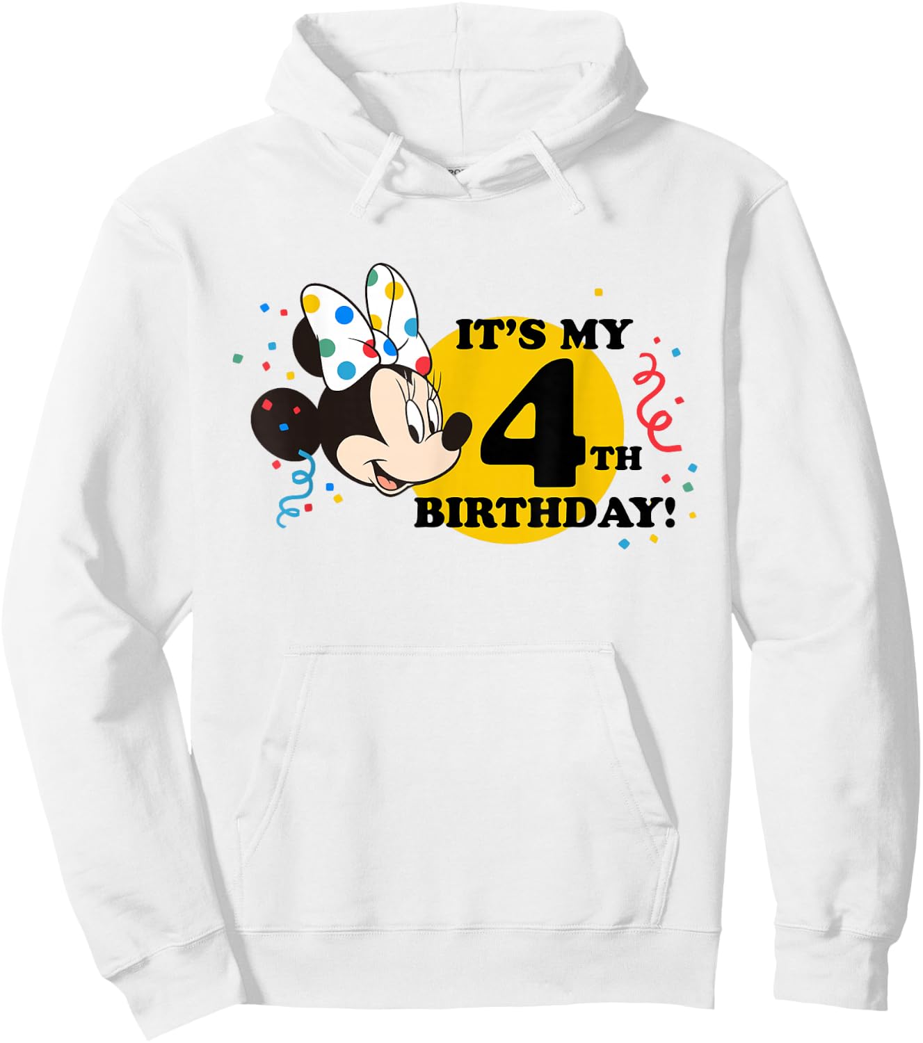 Disney Minnie Mouse 4th Birthday Hoodie - Hoodie | White