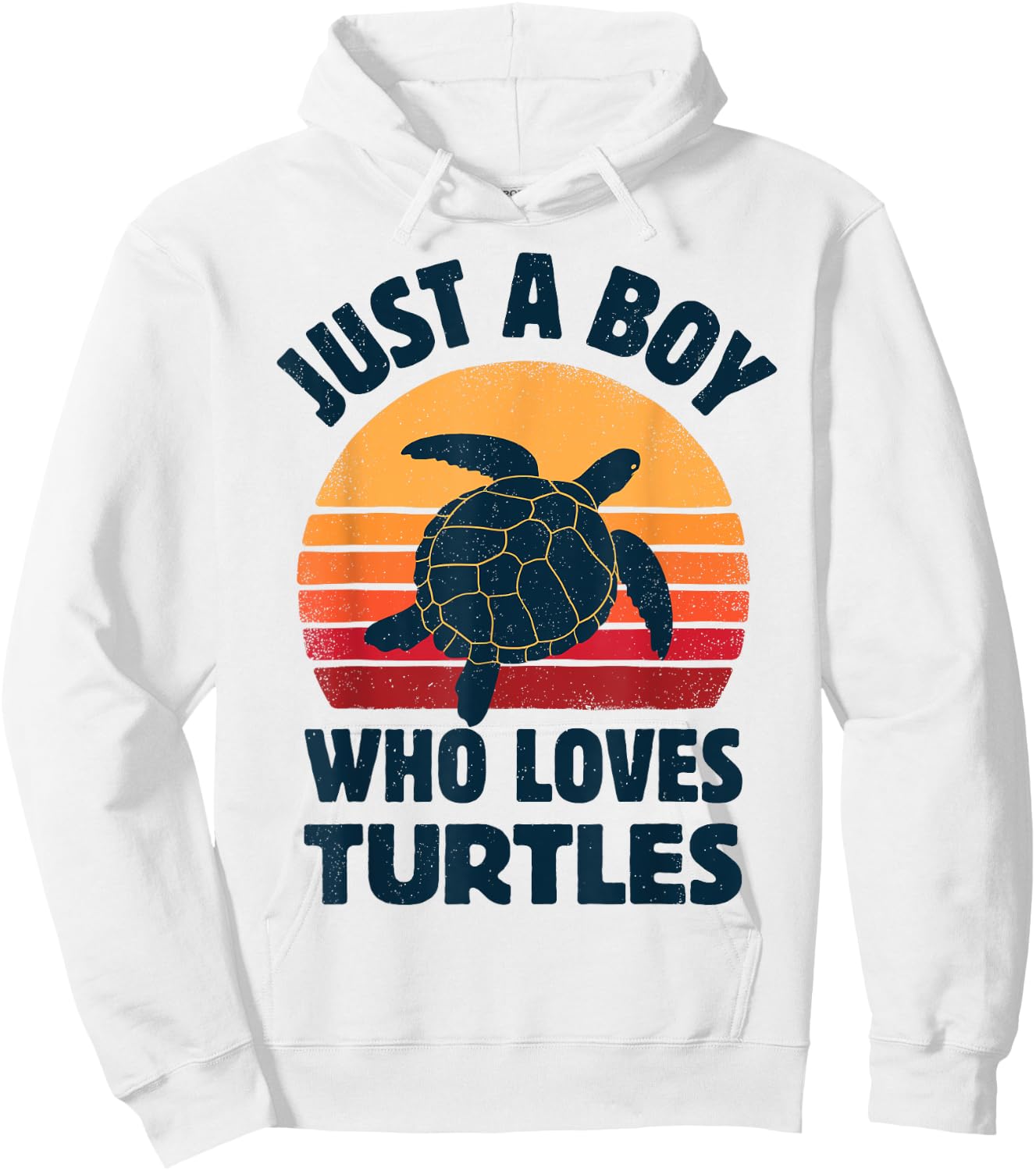 Turtle Just A Boy Who Loves Turtles Reptiles Retro Vintage Hoodie - Hoodie | White