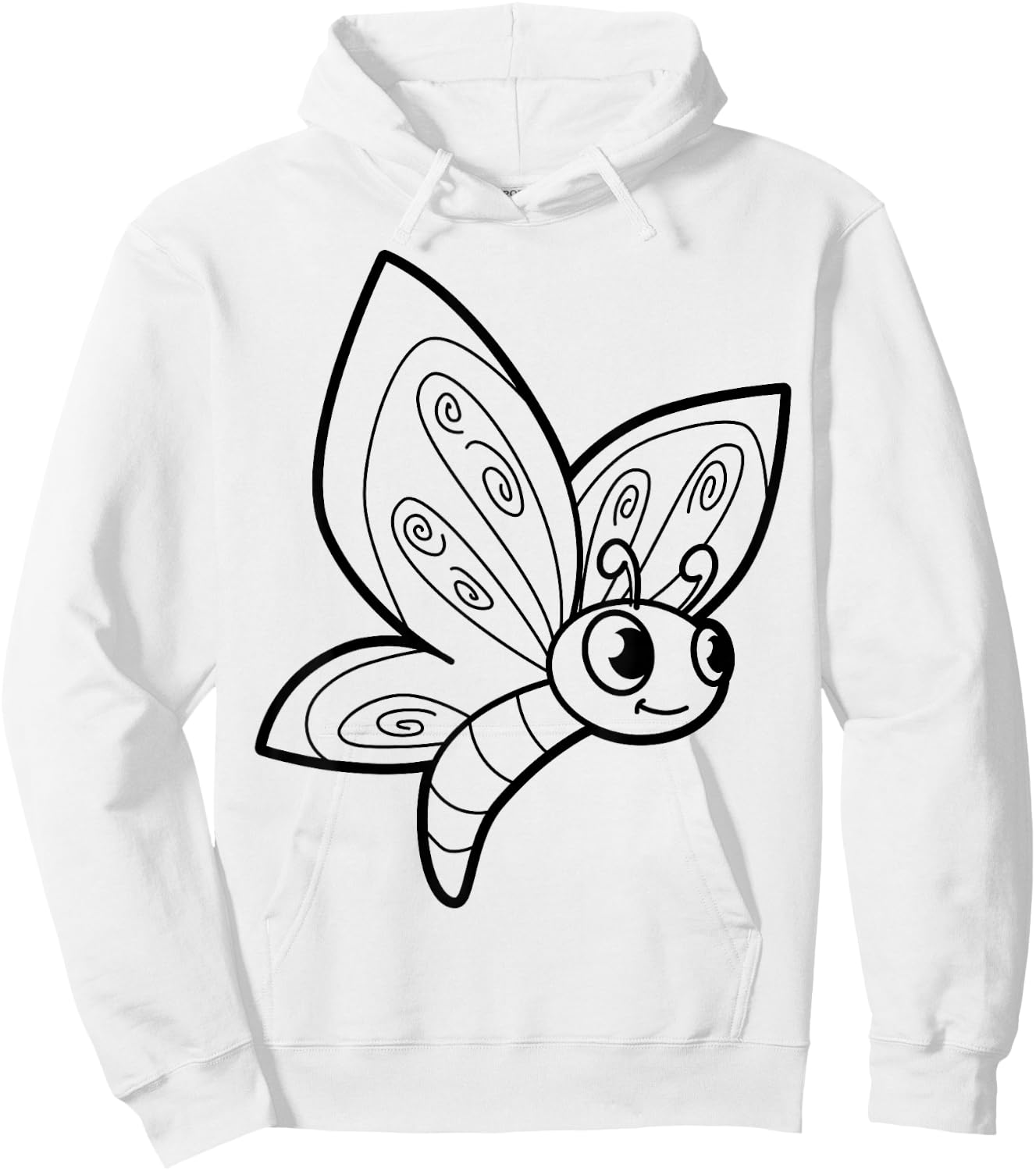 Cute butterfly to paint and color in for children Hoodie - Hoodie | White