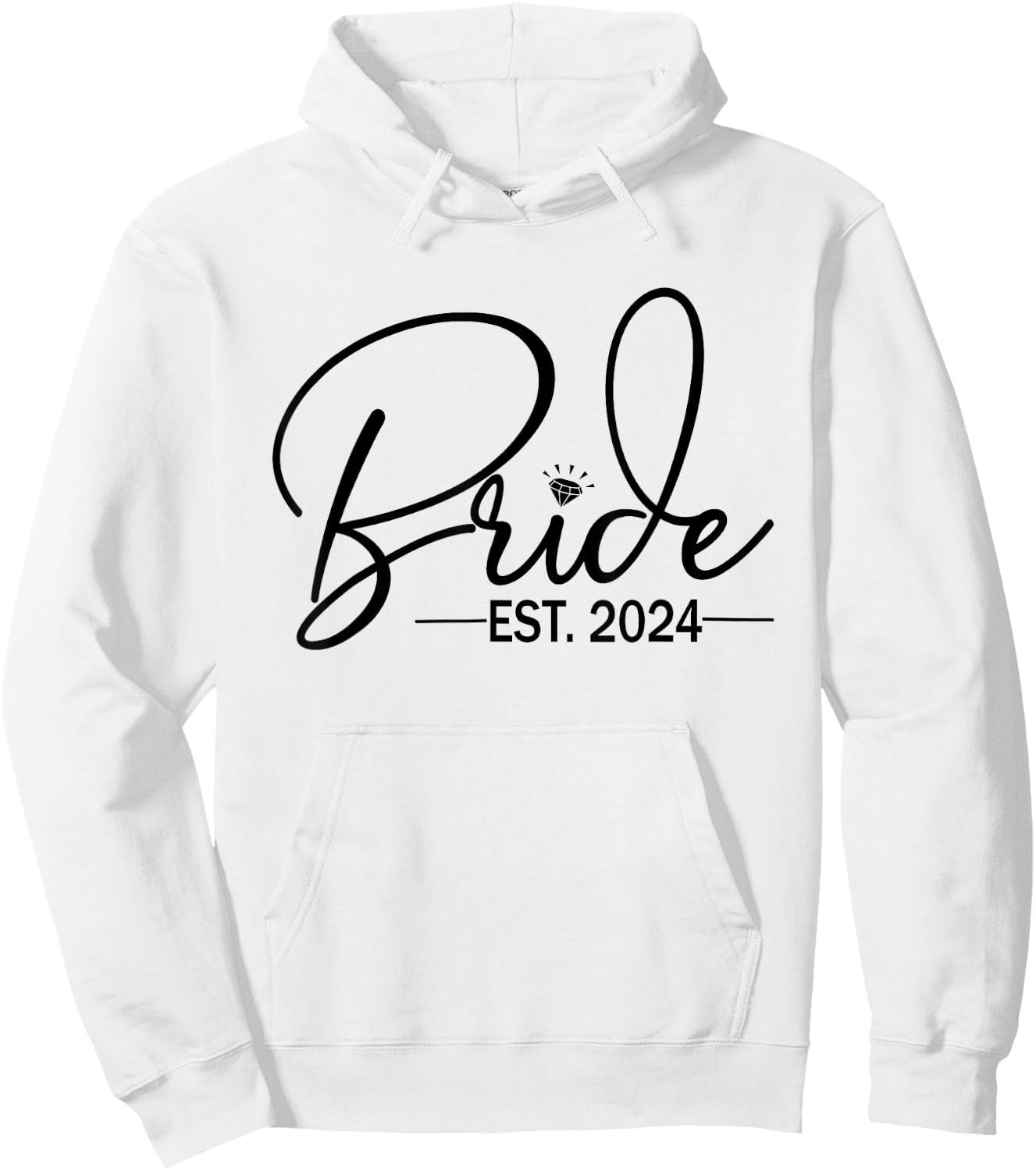 Bride Est 2024 Fiancée Mrs. Wife Bachelorette Party Wedding Hoodie - Hoodie | White
