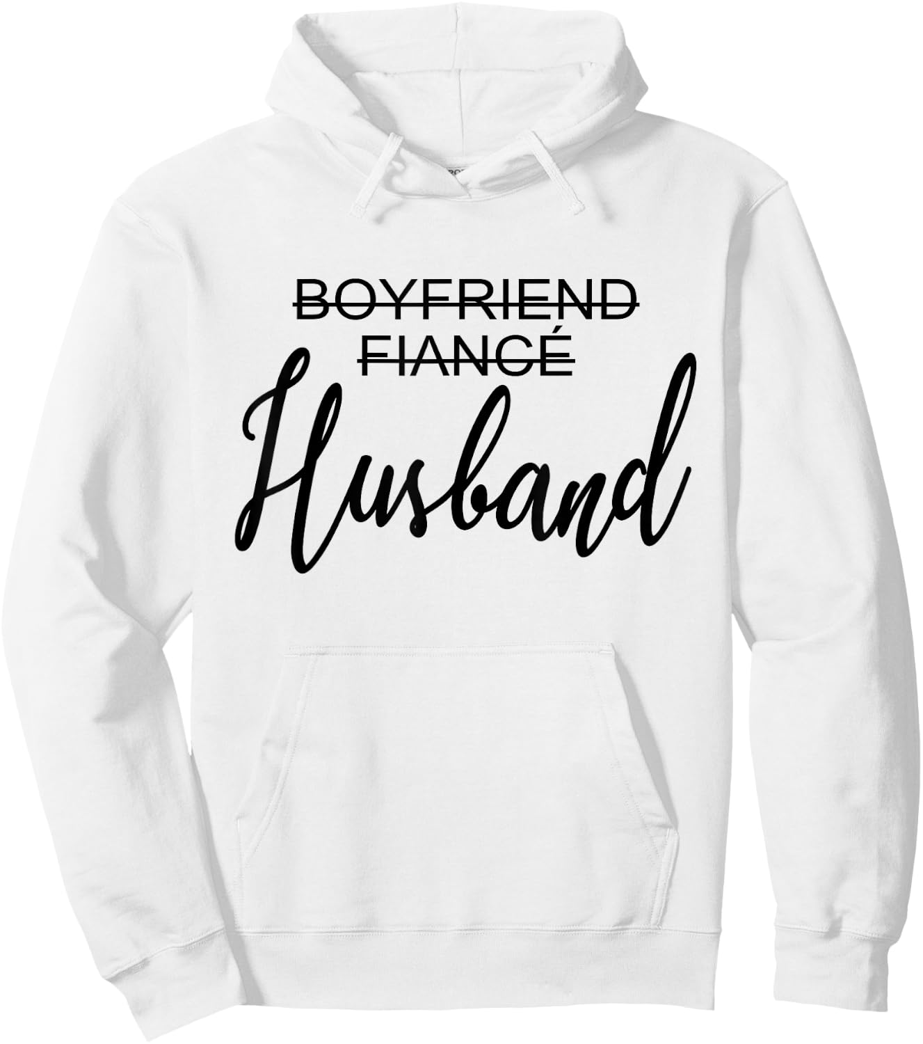 Boyfriend Fiancé Husband, Just Married, Wedding, Matching Hoodie - Hoodie | White