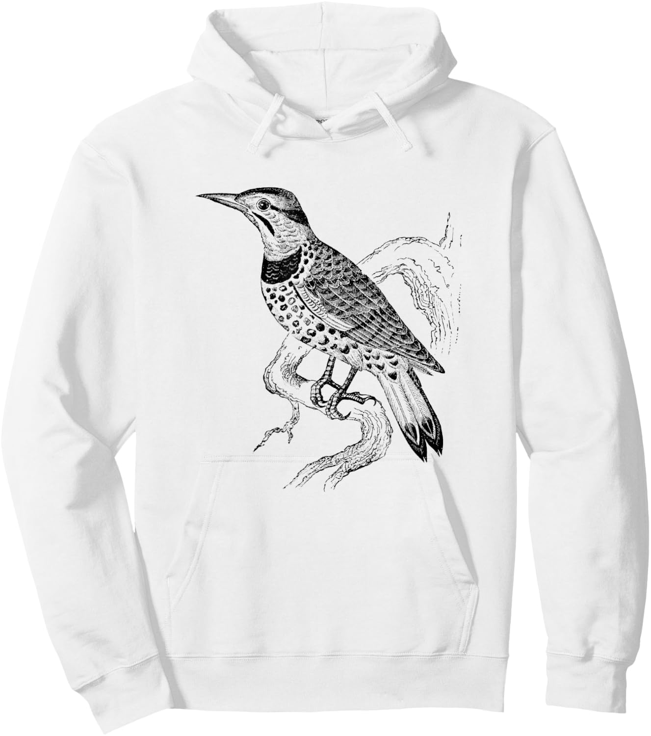 Northern Flicker Bird Print Hoodie - Hoodie | White