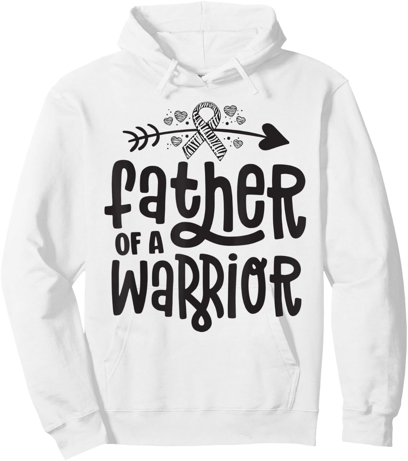 Father Of A Rare Disease Warrior Awareness Zebra Ribbon EDS Hoodie - Hoodie | White