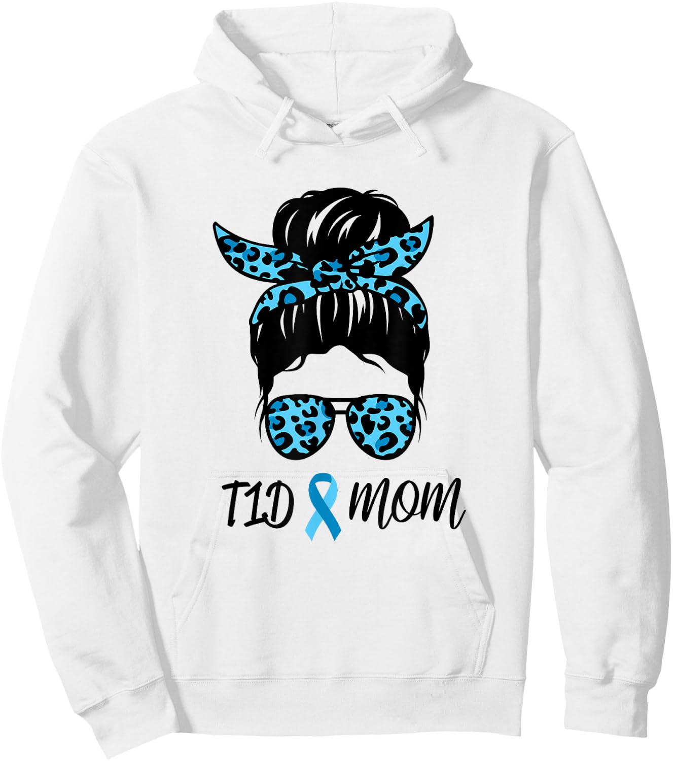 T1D Mom Type 1 Diabetes Awareness Month Hoodie - Hoodie | White