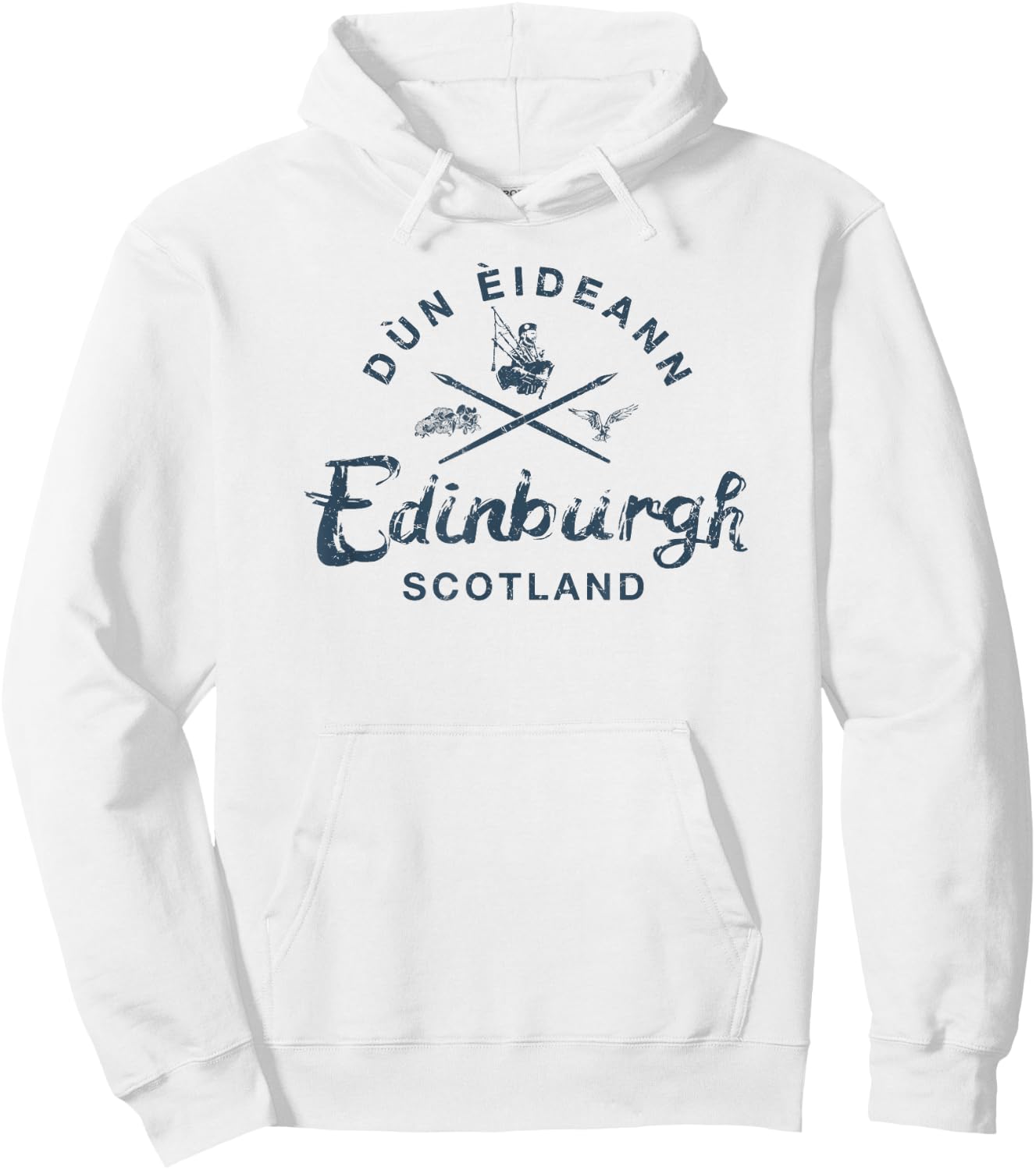 Scotland Edinburgh Scottish Vintage Hoodie - Hoodie | White