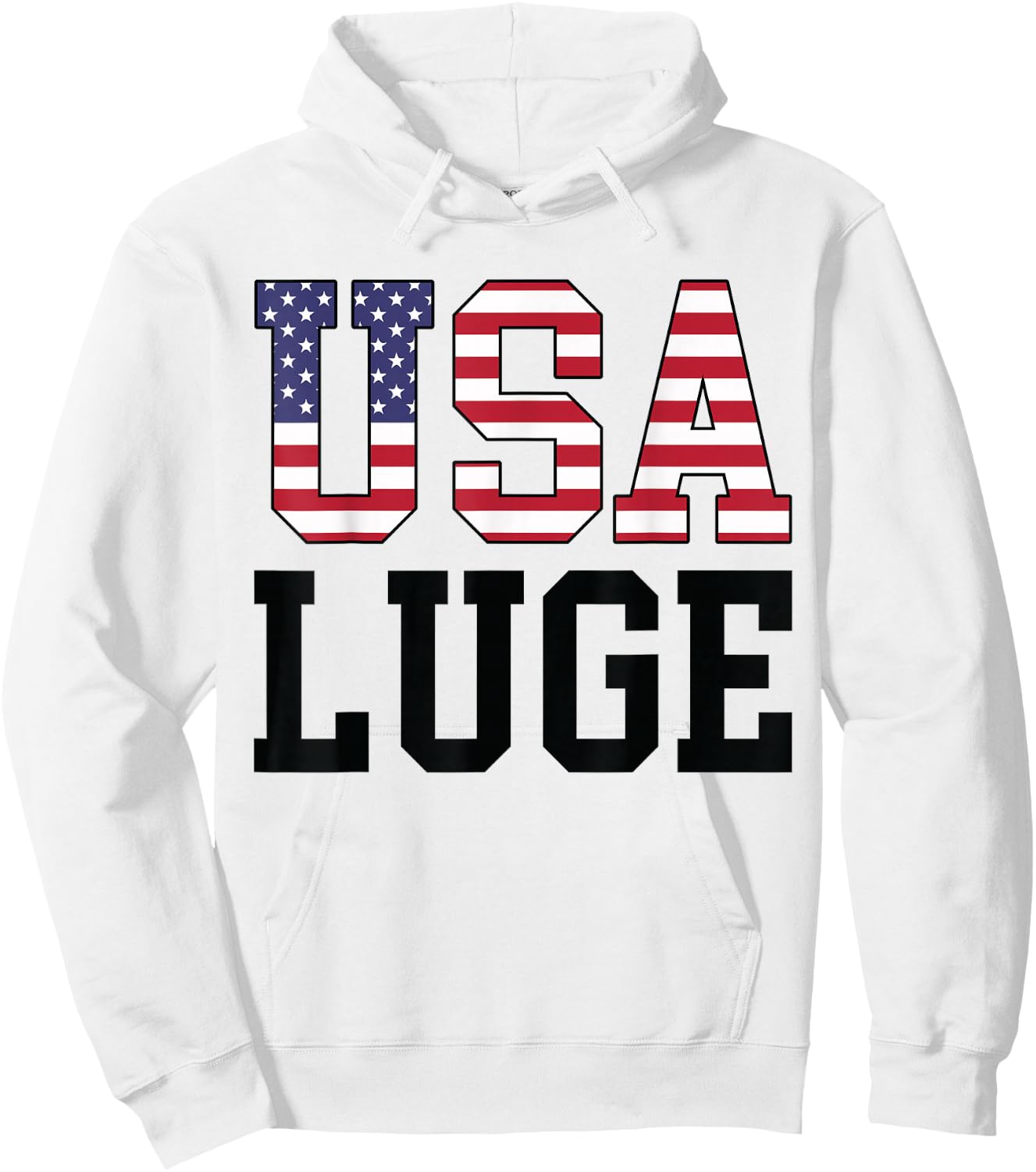USA Flag Luge Rider - American USA Luge Hoodie - Hoodie | White