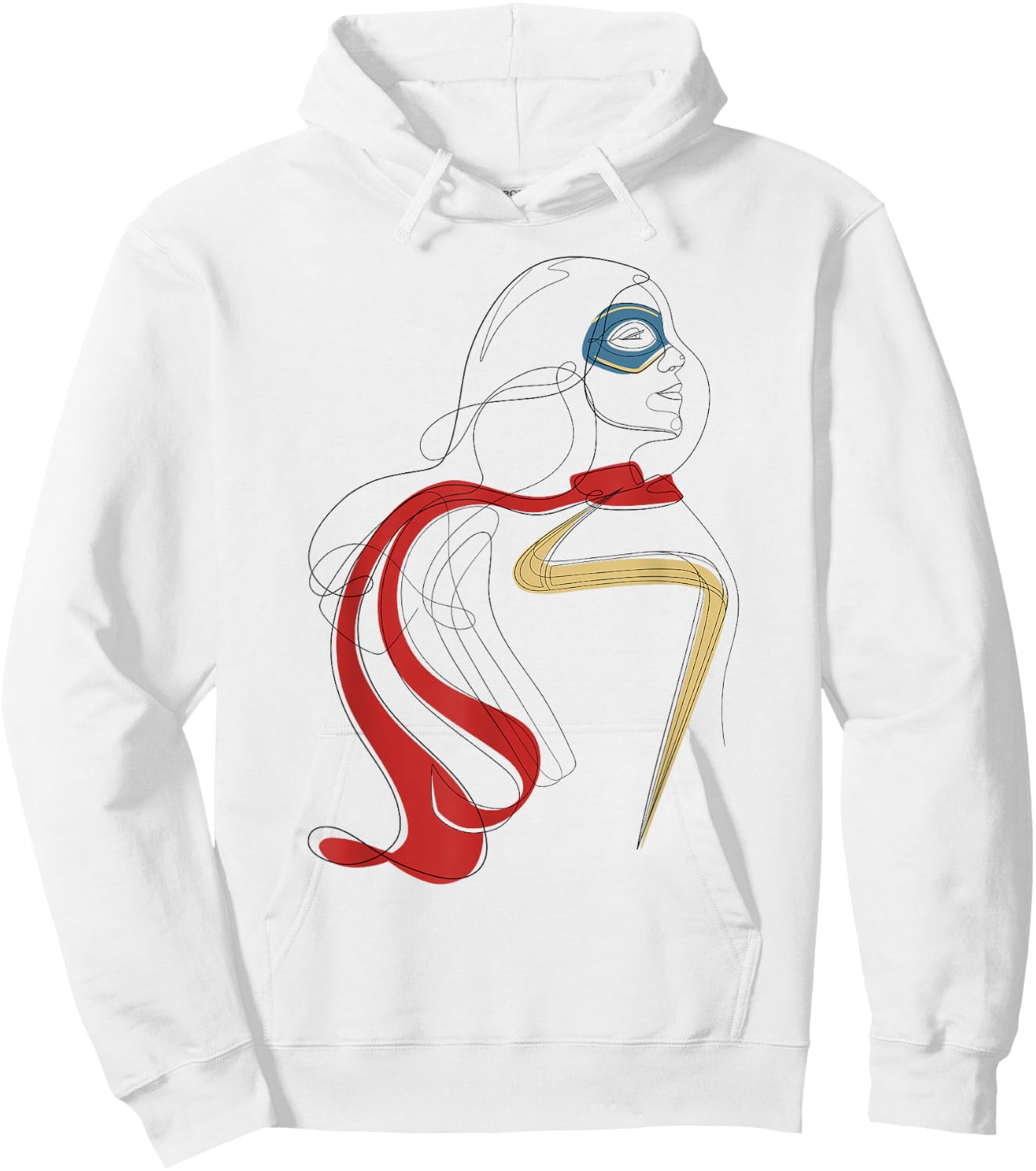 Marvel Ms. Marvel Continuous Line Portrait Hoodie - Hoodie | White