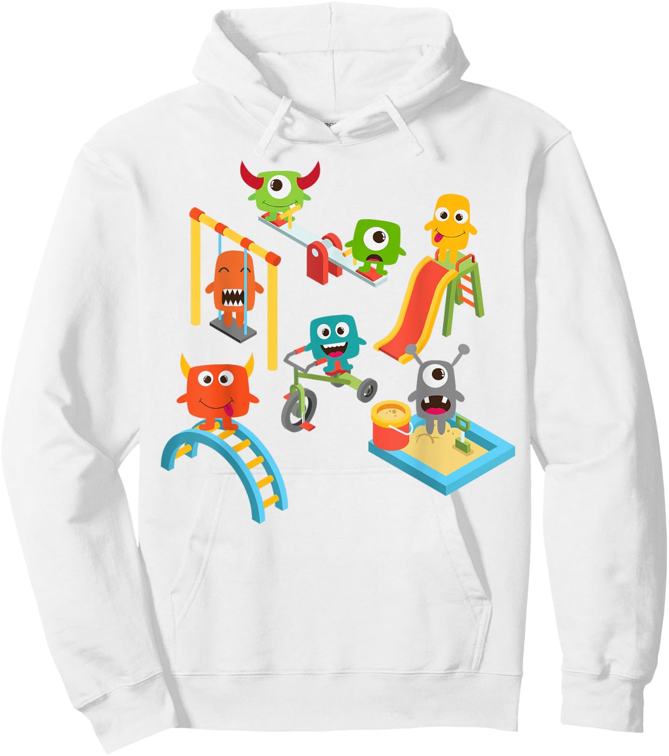 Fun Monster School Playground for Boys, Girls, Grown Ups Hoodie - Hoodie | White