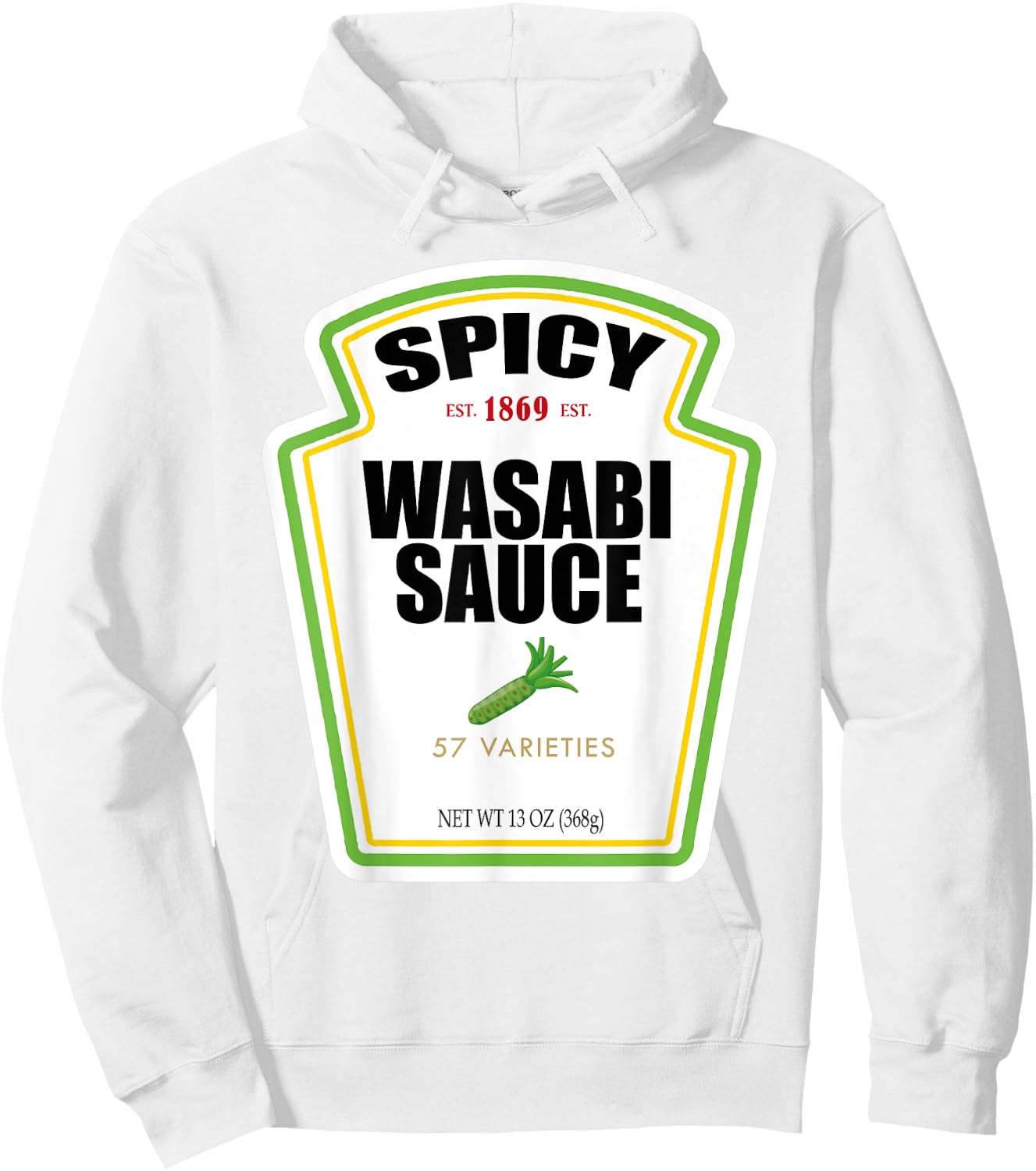 Spicy Wasabi Sauce Bottle Label Funny Halloween Costume Hoodie - Hoodie | White