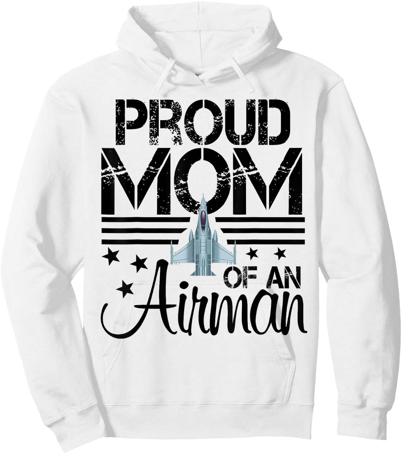 Proud Mom of An Airman Jet Plane Pilot Hoodie - Hoodie | White