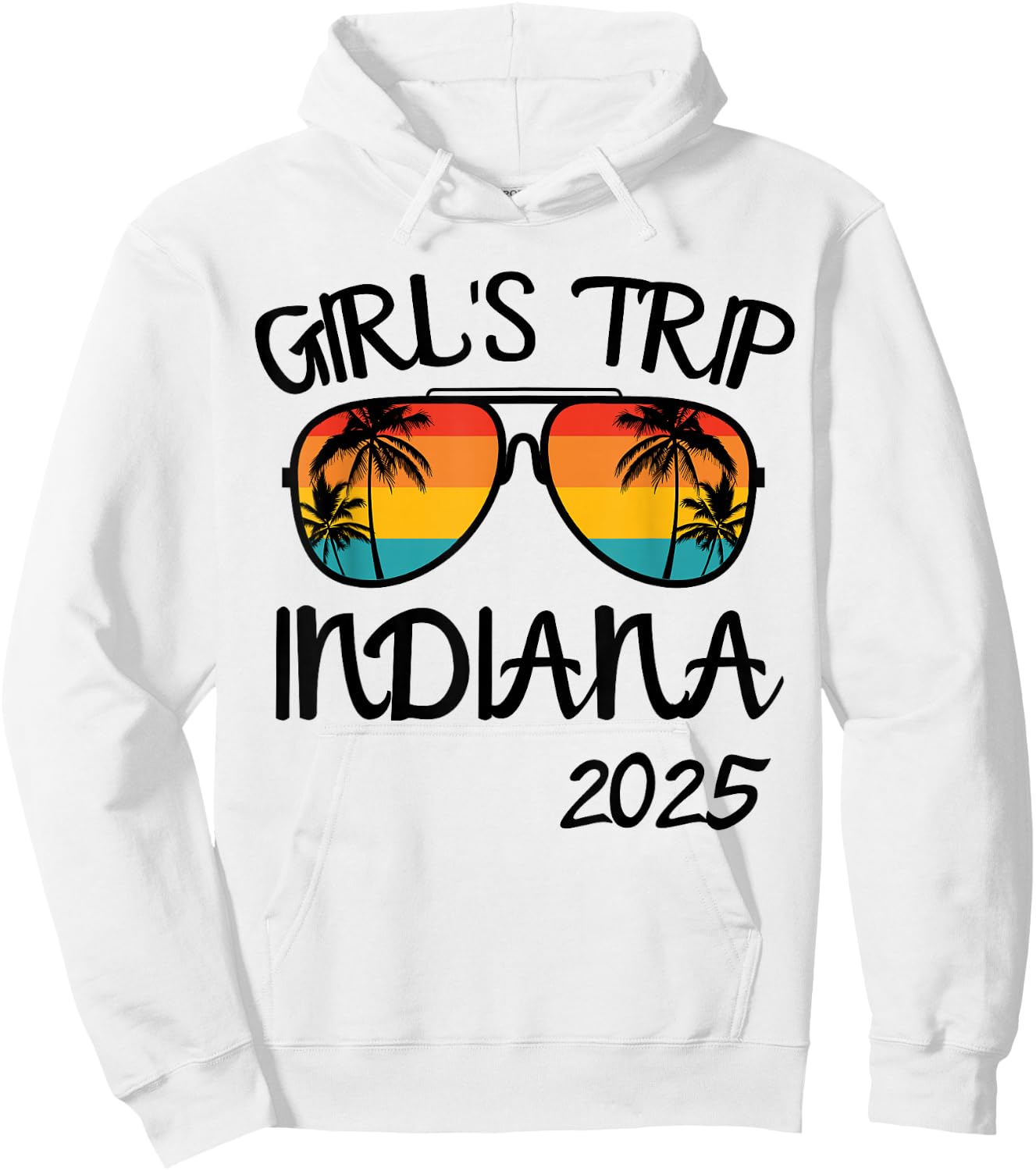 Girls Trip Indiana 2025 Summer Vacation Matching Hoodie - Hoodie | White