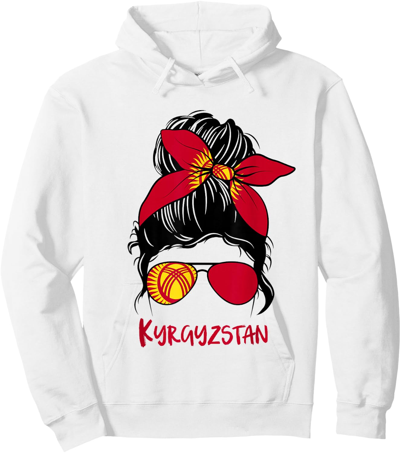Kyrgyz Girl Kyrgyzstan girl Kyrgyzstan woman flag Hoodie - Hoodie | White
