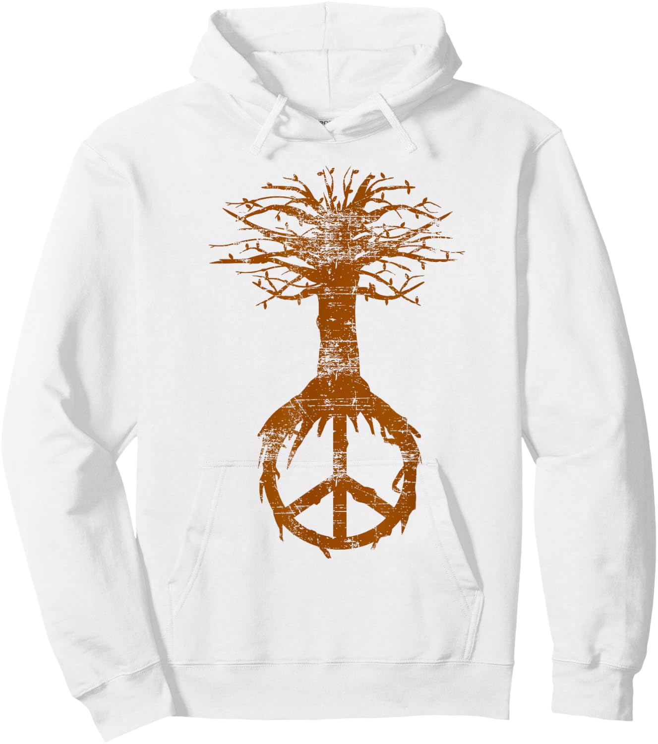 Hippie Tree Peace Sign Shirt | Cute Nature Lovers Gift Hoodie - Hoodie | White