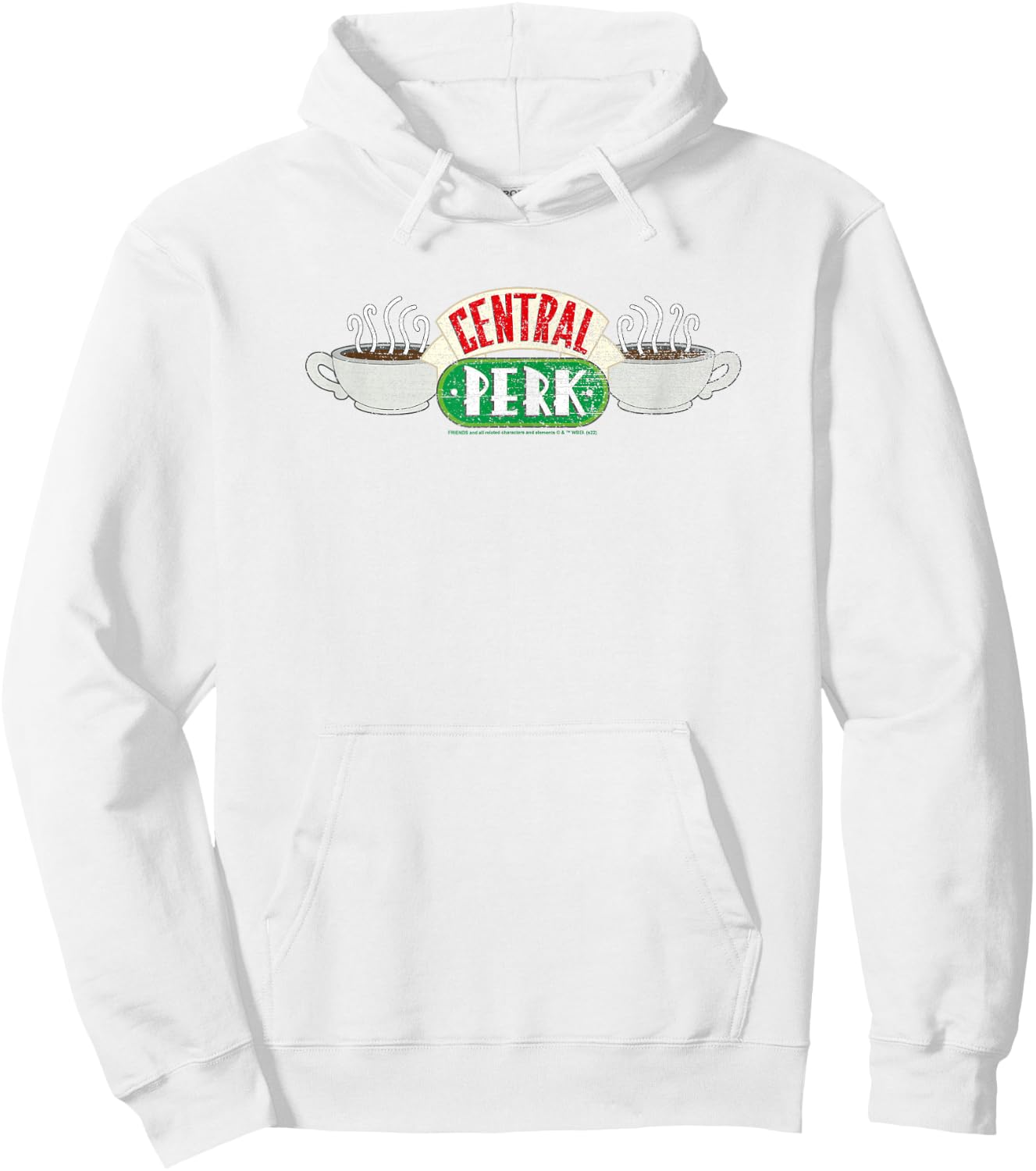 Friends Vintage Central Perk on White Hoodie - Hoodie | White