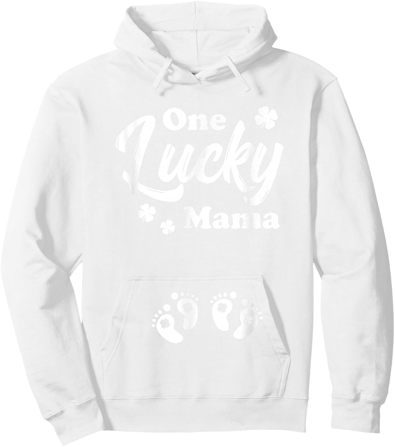 One Lucky Mama Shirt Mom of Twins St Patrick's Pregnancy Hoodie - Hoodie | White