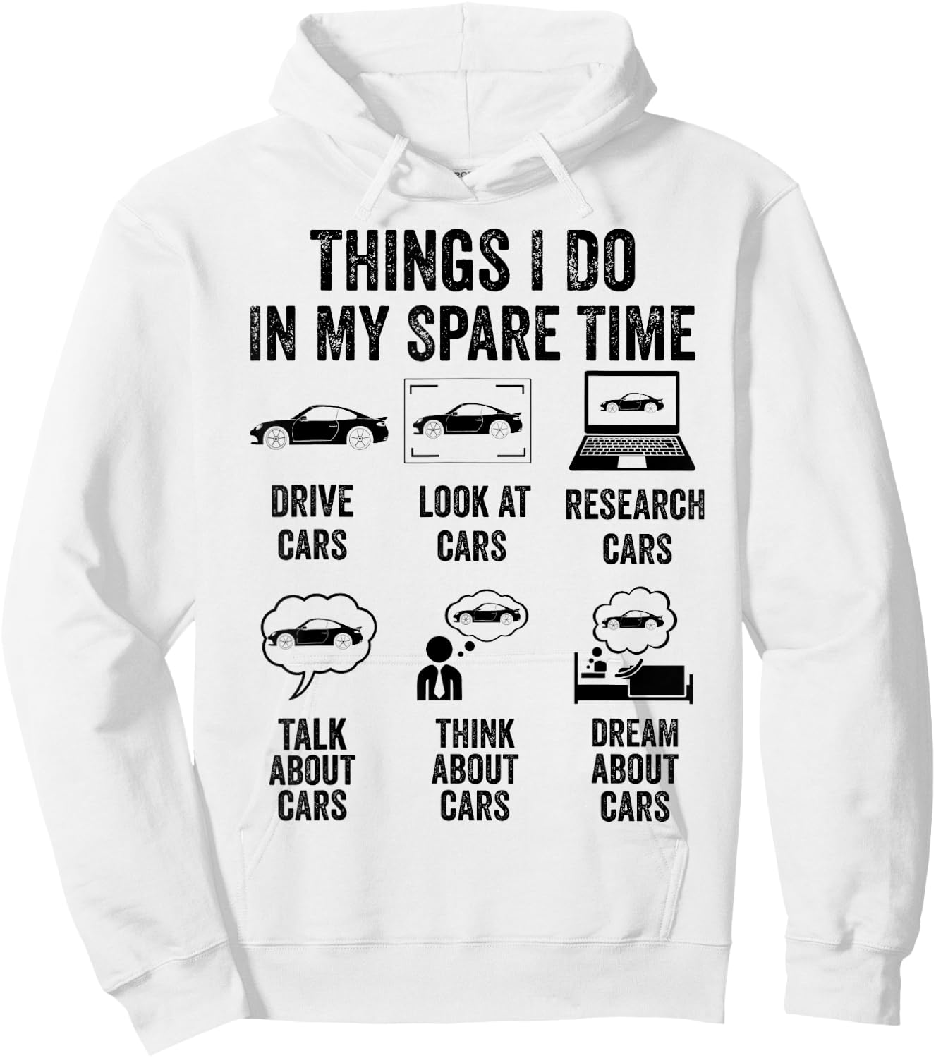Things I Do In My Spare Time Car Lover Funny Father's Day Hoodie - Hoodie | White
