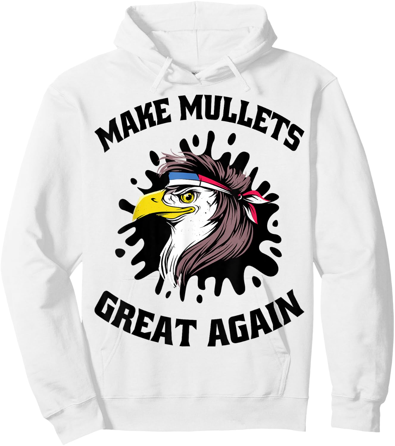 Make Mullets Great Again American Eagle Hoodie - Hoodie | White