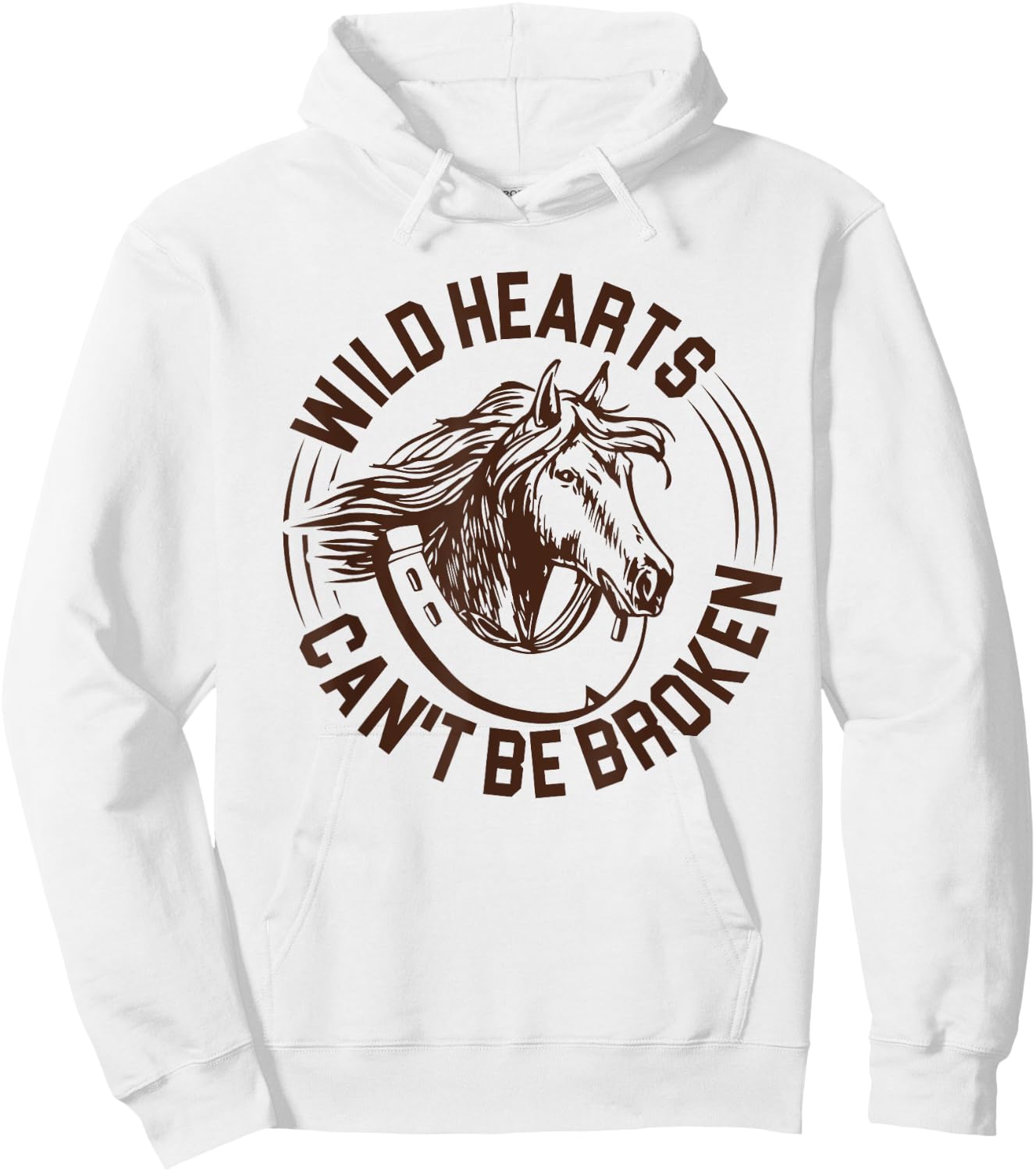 Wild Hearts Can't Be Broken - Chin up Heels Down Horse Lover Hoodie - Hoodie | White