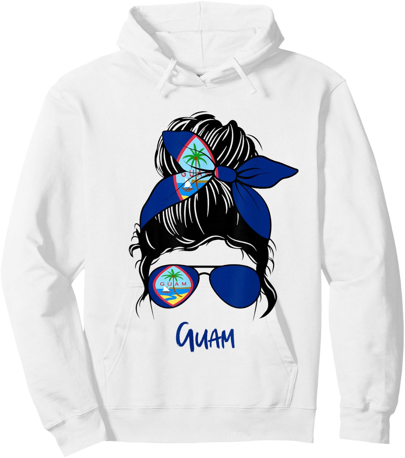 Guamanian Girl Guam girl Guaman woman flag Hoodie - Hoodie | White