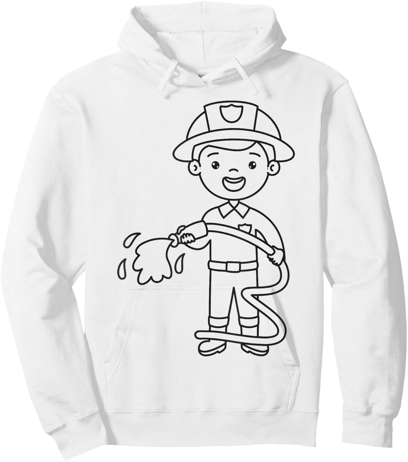 Fireman to paint & color for kids Firefighter Hoodie - Hoodie | White