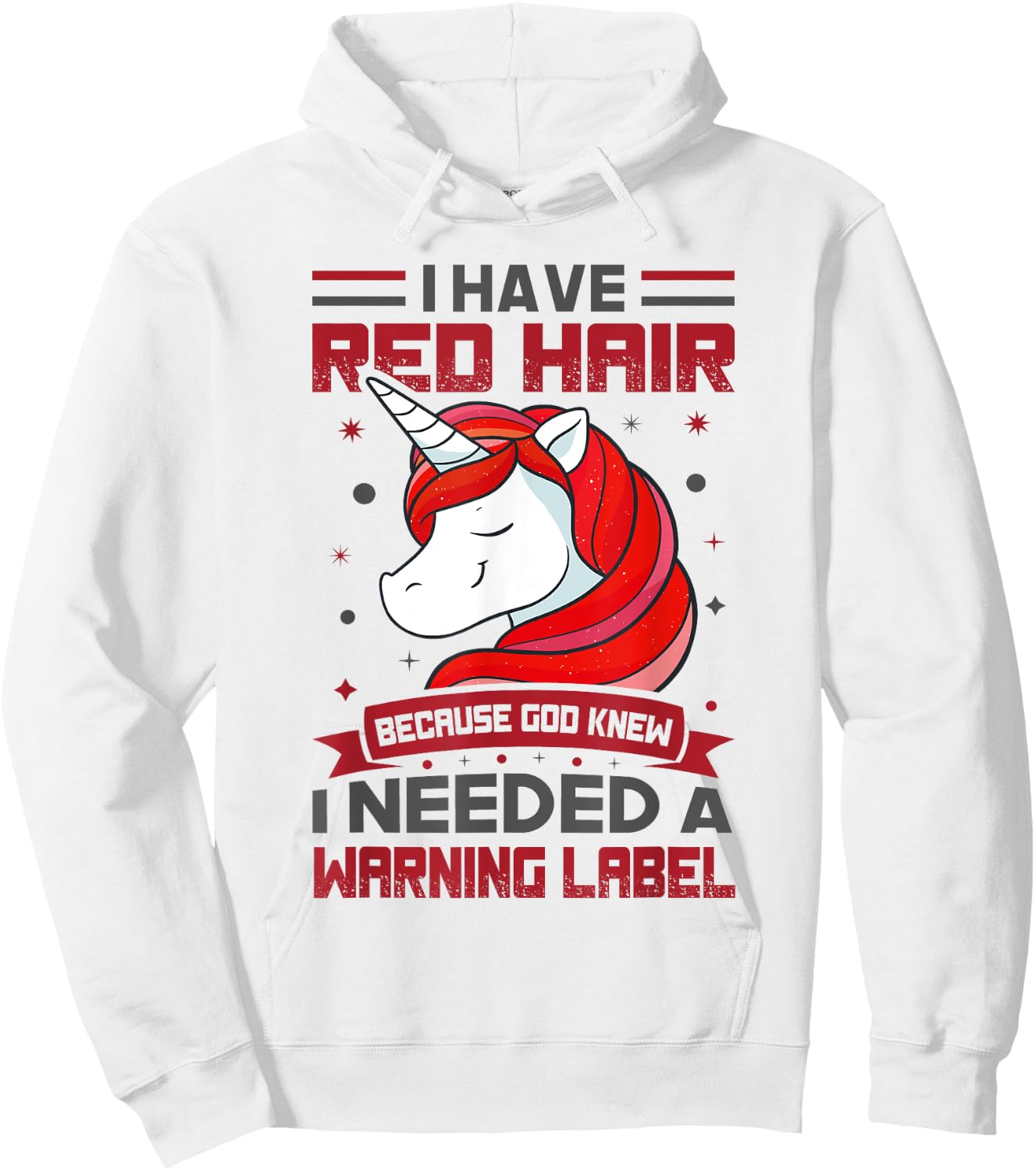 Red Hair Warning Label Redhead Gingers Hoodie - Hoodie | White