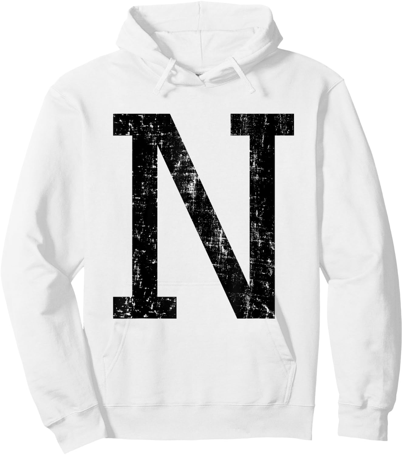 Letter N Capital Alphabet Initial School College Varsity Hoodie - Hoodie | White