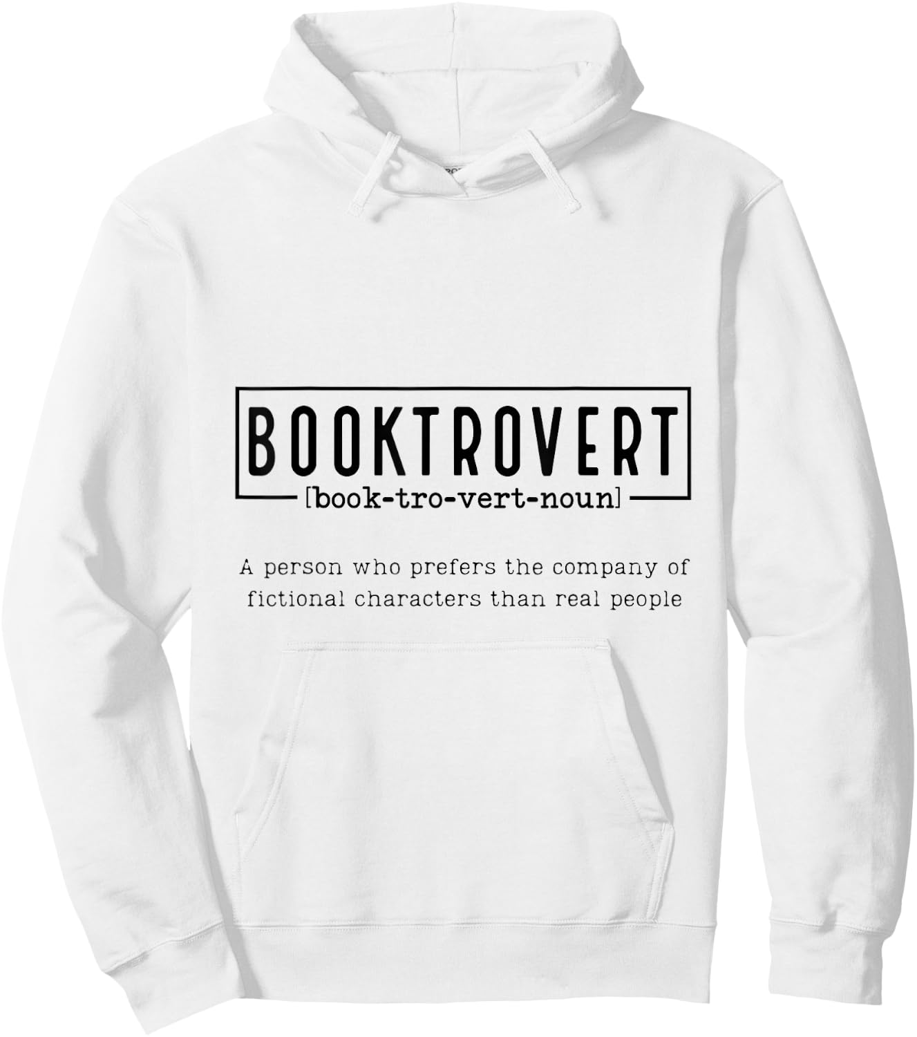 Booktrovert Definition Funny Booklovers Reading Bookworm Hoodie - Hoodie | White