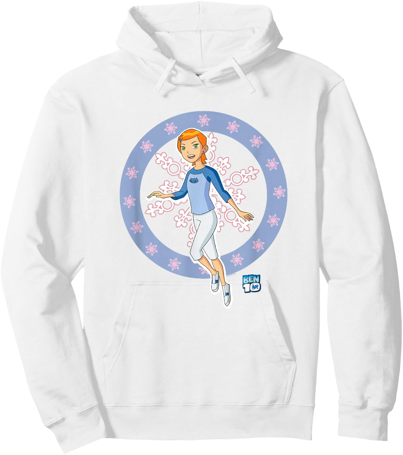 Ben 10: Alien Force Kid Gwen Tennyson Snowflakes Logo Hoodie - Hoodie | White