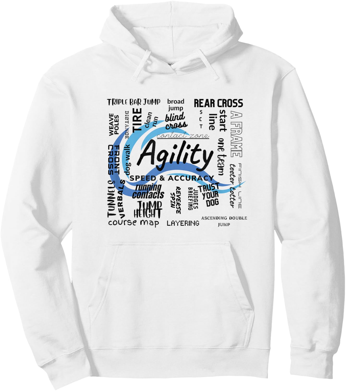 Dog Agility Word Cloud Essential Gear Hoodie - Hoodie | White