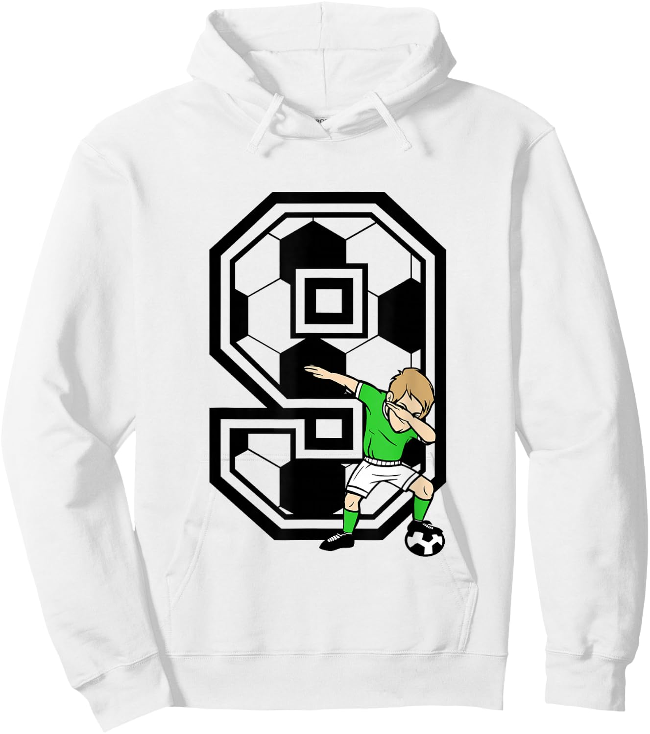 9 Year Old Boy Soccer Player 9th Birthday Kids Hoodie - Hoodie | White