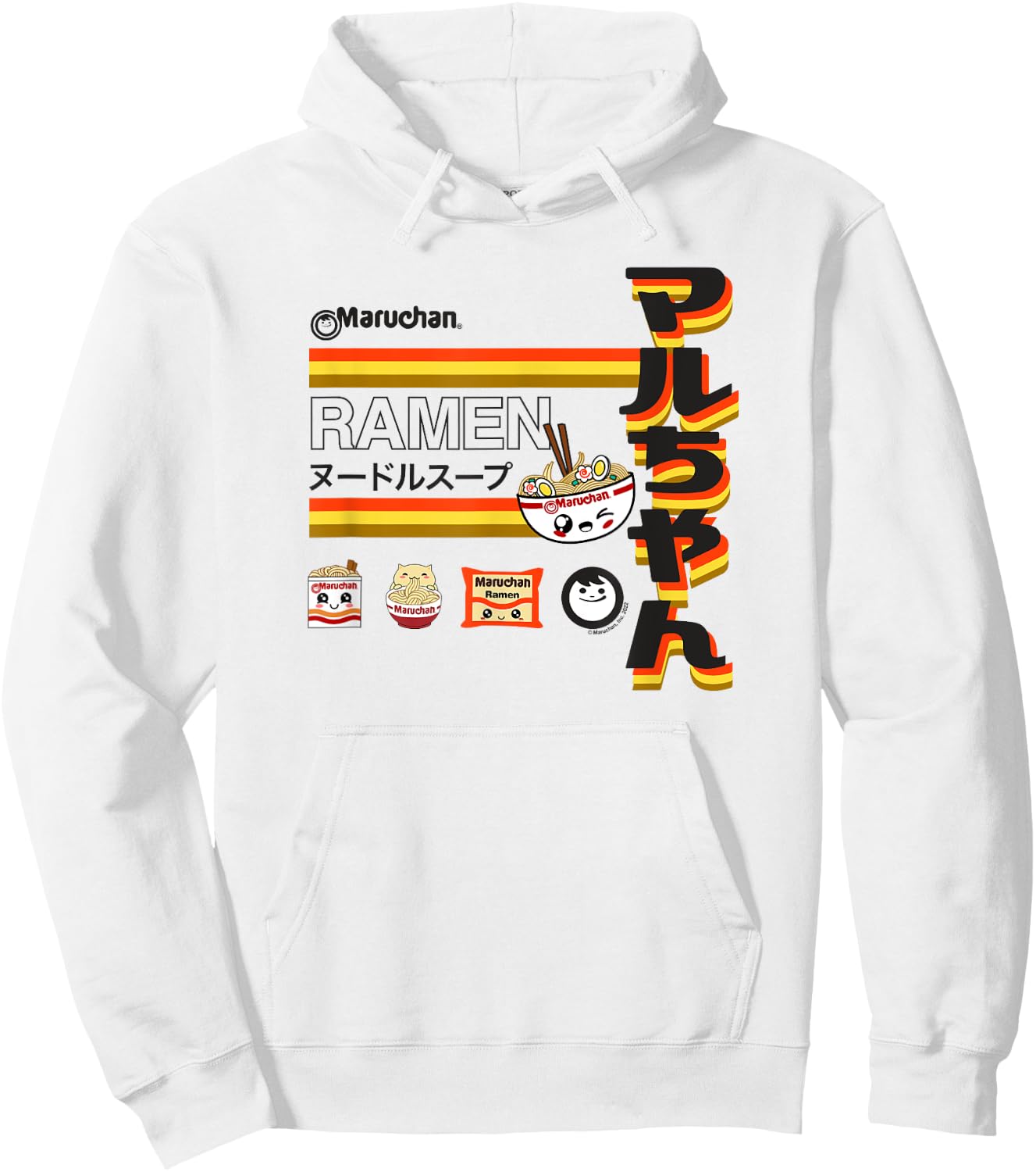 Maruchan Ramen Cute Anime Faces Poster Hoodie - Hoodie | White
