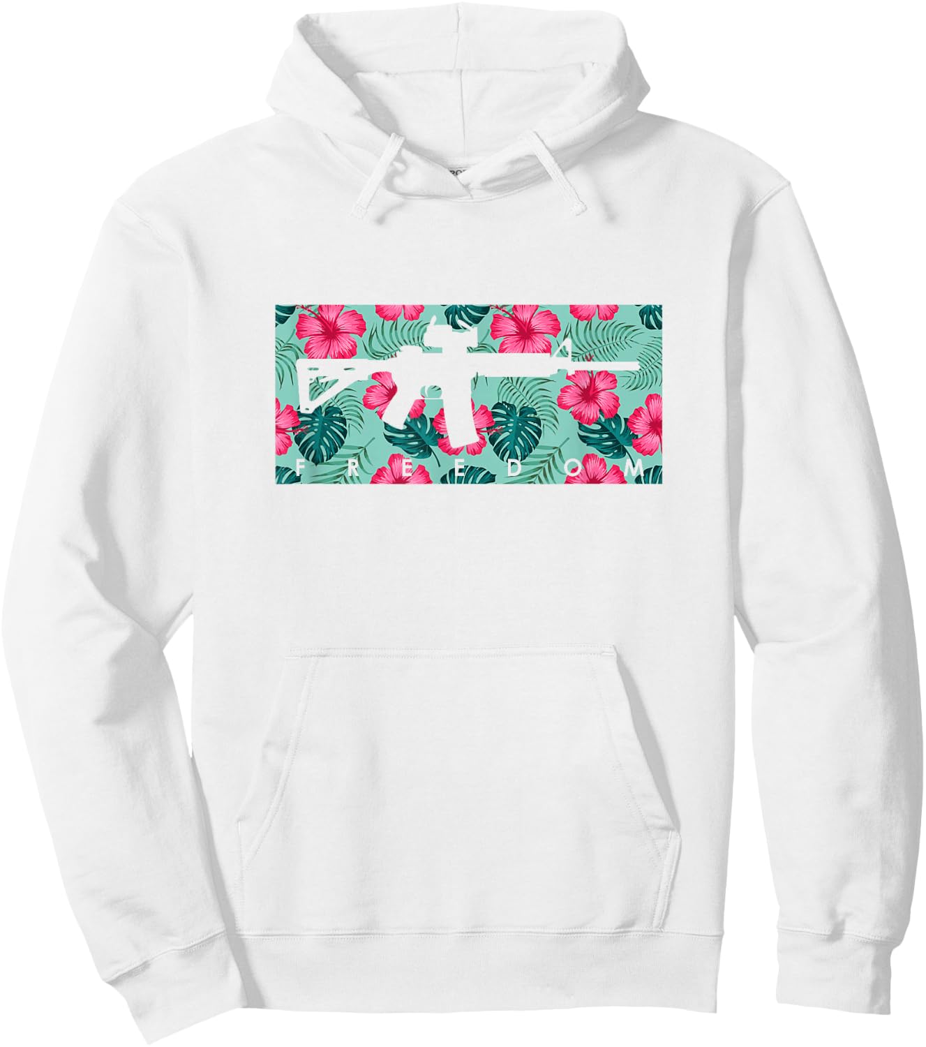 Tropical Gun Lover Firearm Beach Hawaiian Gift Aloha AR15 Hoodie - Hoodie | White