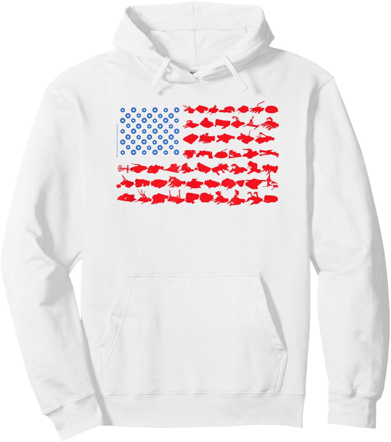 BattleBots Silhouette Flag Hoodie - Hoodie | White