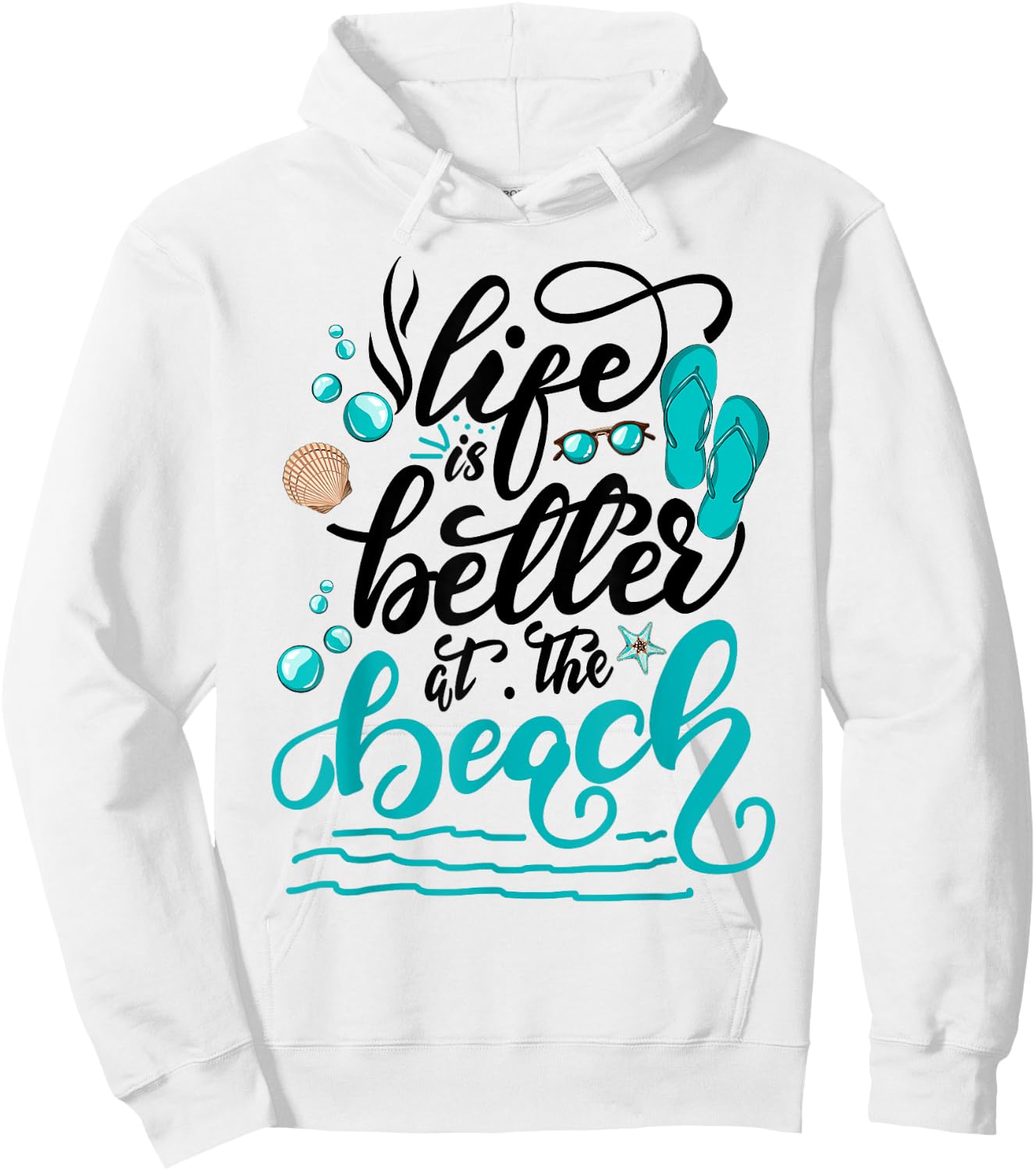 Life is better at the beach summer vacation family matching Women Girls Kids Hoodie - Hoodie | White