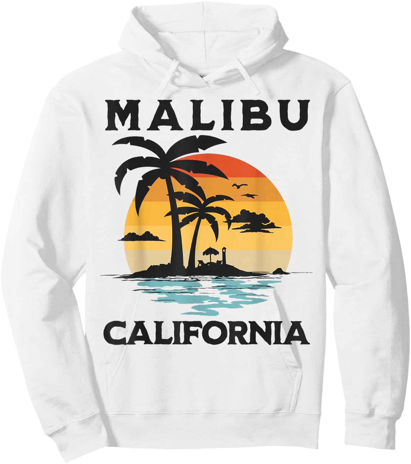 Malibu California Beach Summer Vacation Hoodie - Hoodie | White