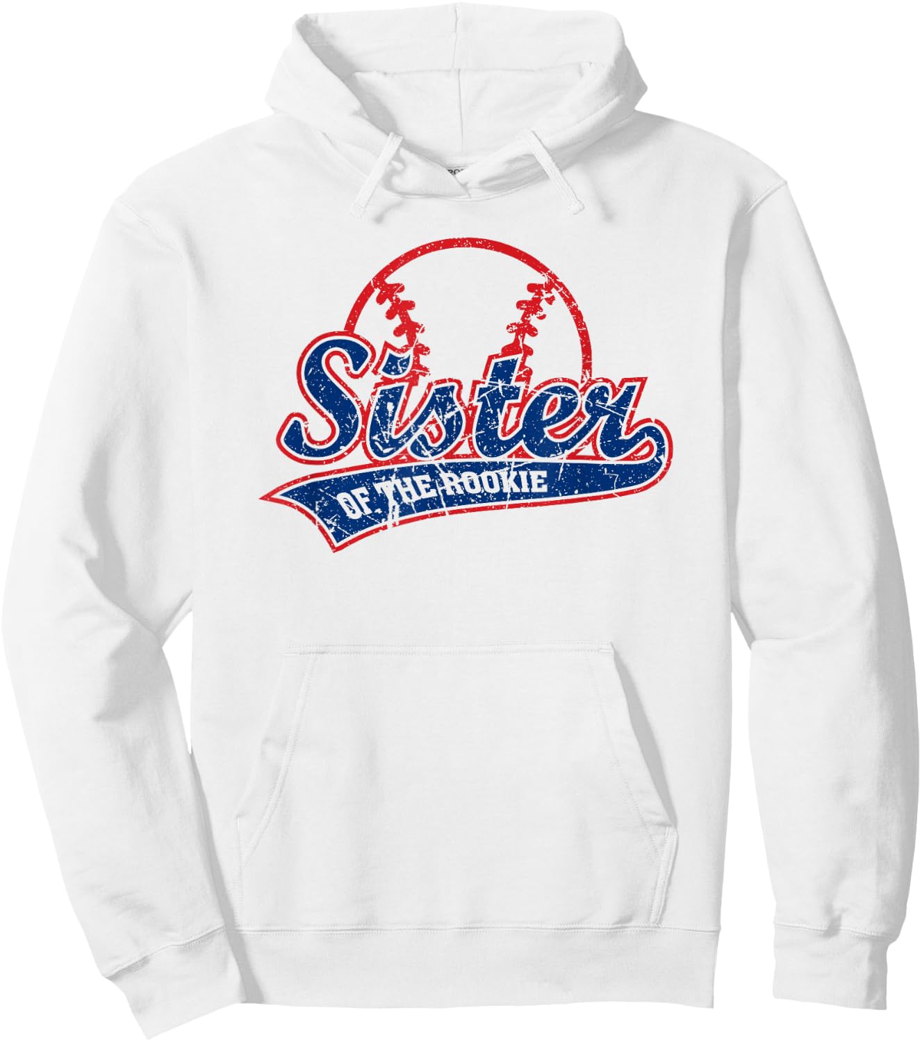 Funny Vintage Baseball Sister of The Rookie Hoodie - Hoodie | White