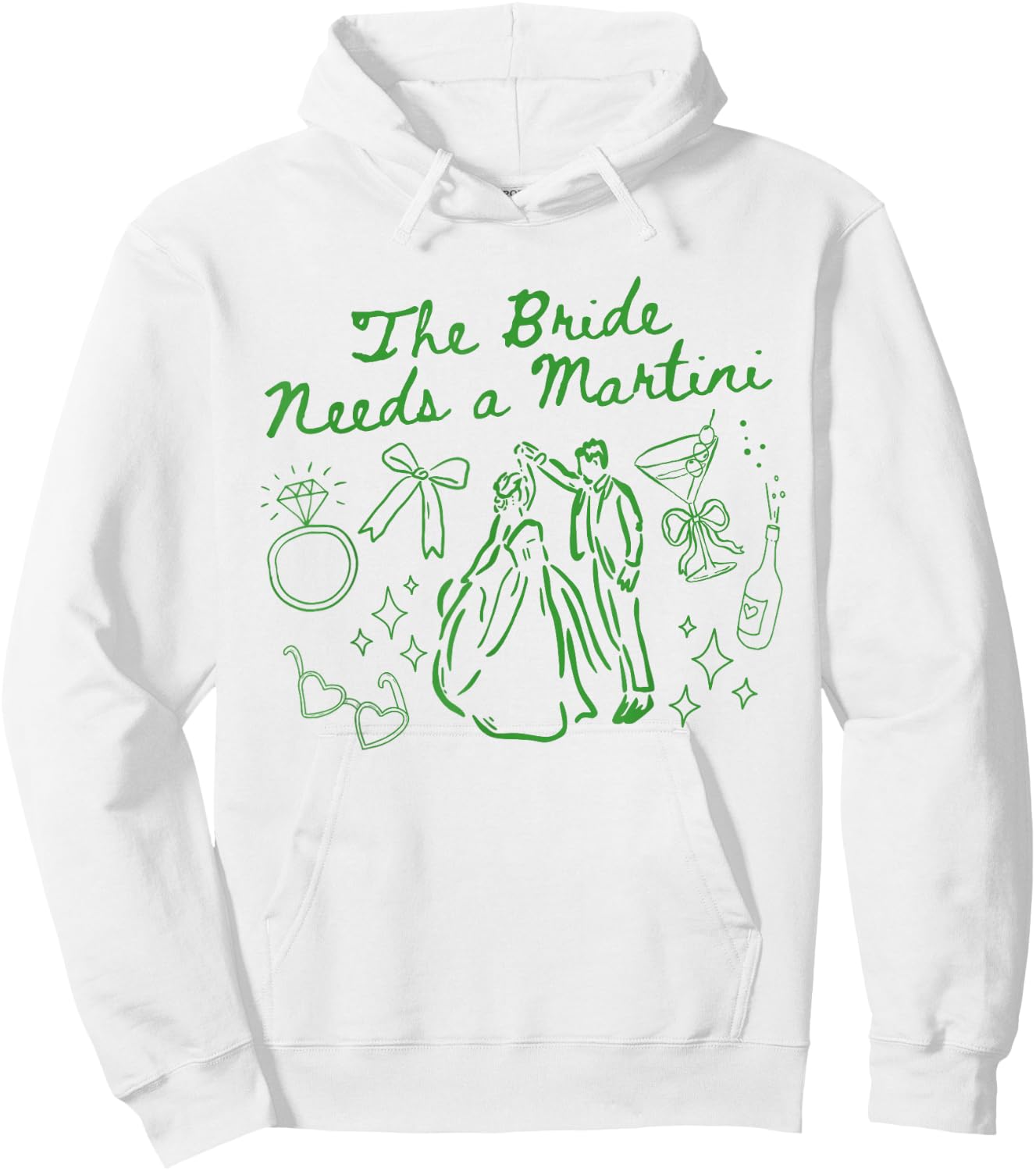 The Bride Needs a Martini Cute Cocktail Bachelorette Party Hoodie - Hoodie | White