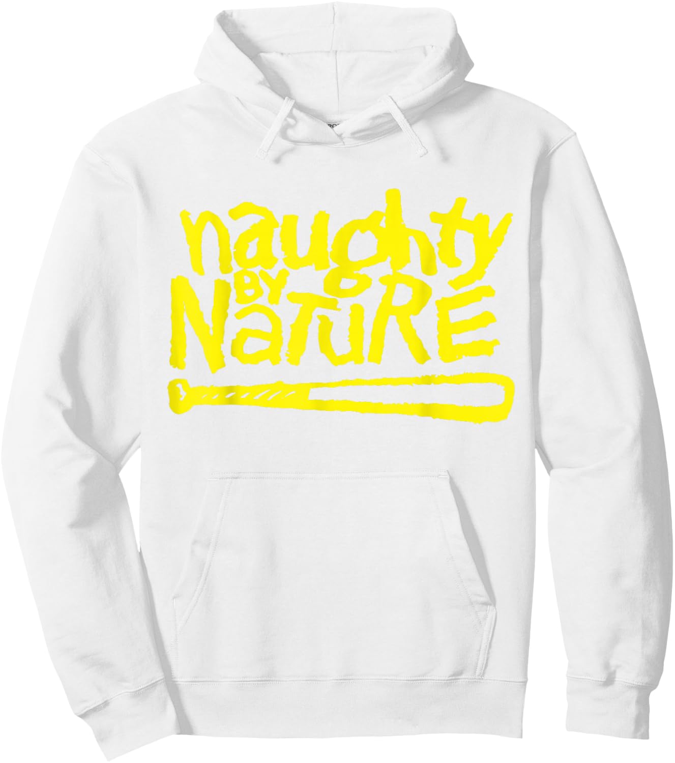 Naughty By Nature – Logo in Yellow Hoodie - Hoodie | White