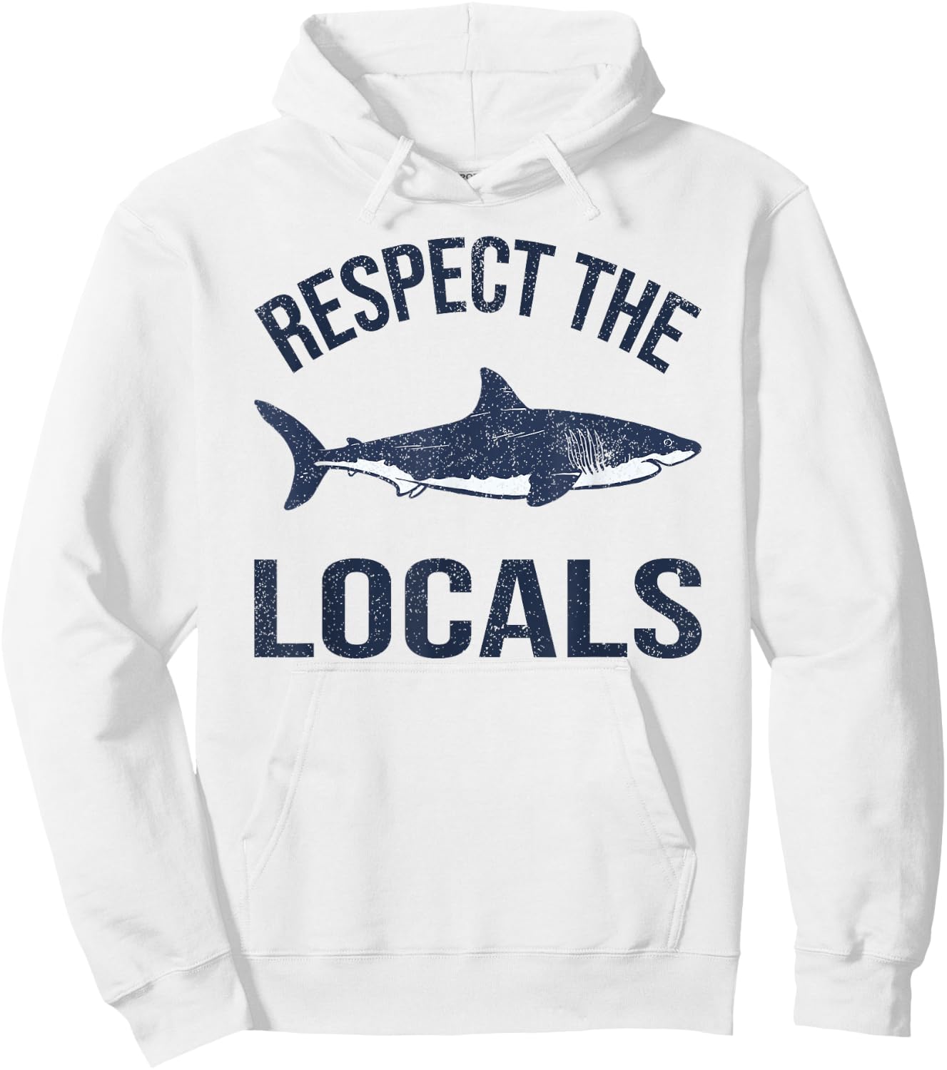 Vintage Respect Locals Ocean Diving Animal Rights Shark Hoodie - Hoodie | White