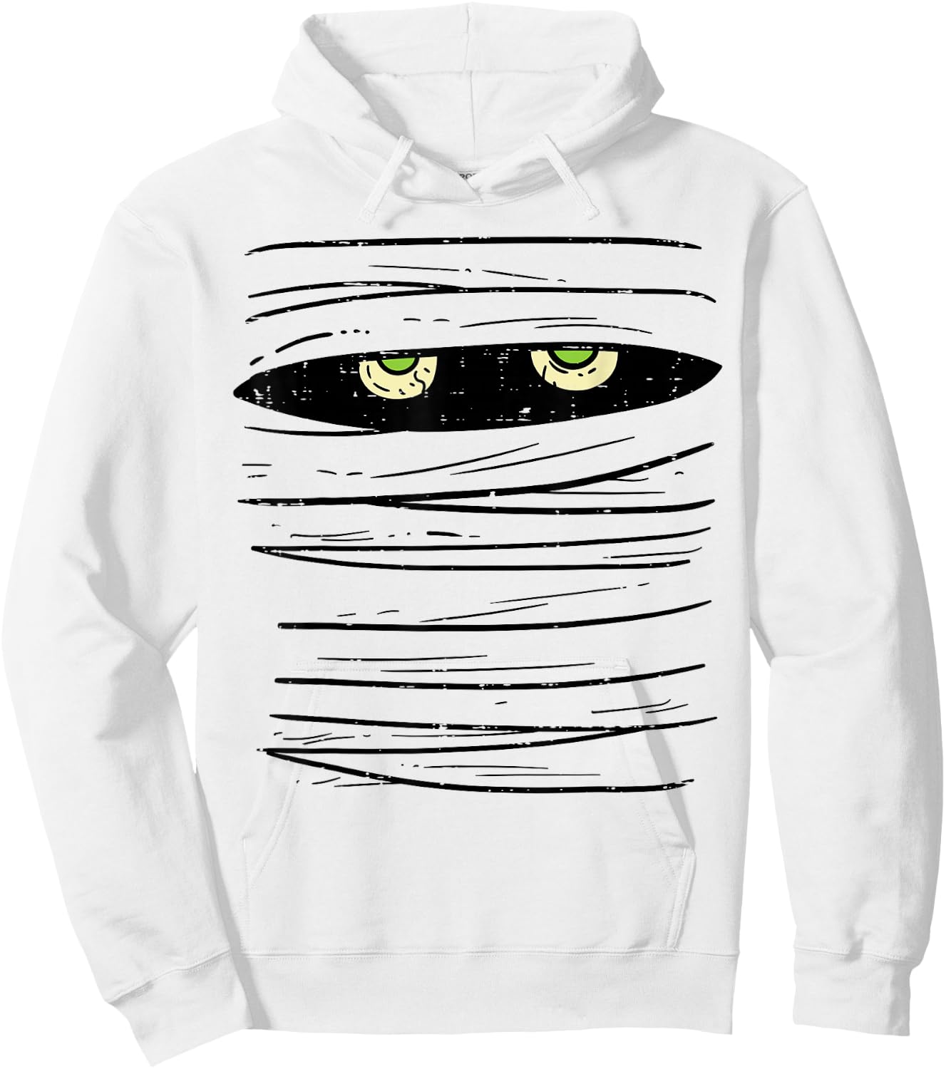 Mummy Wrap Eyes Costume Funny Scary Halloween Men Women Kids Hoodie - Hoodie | White