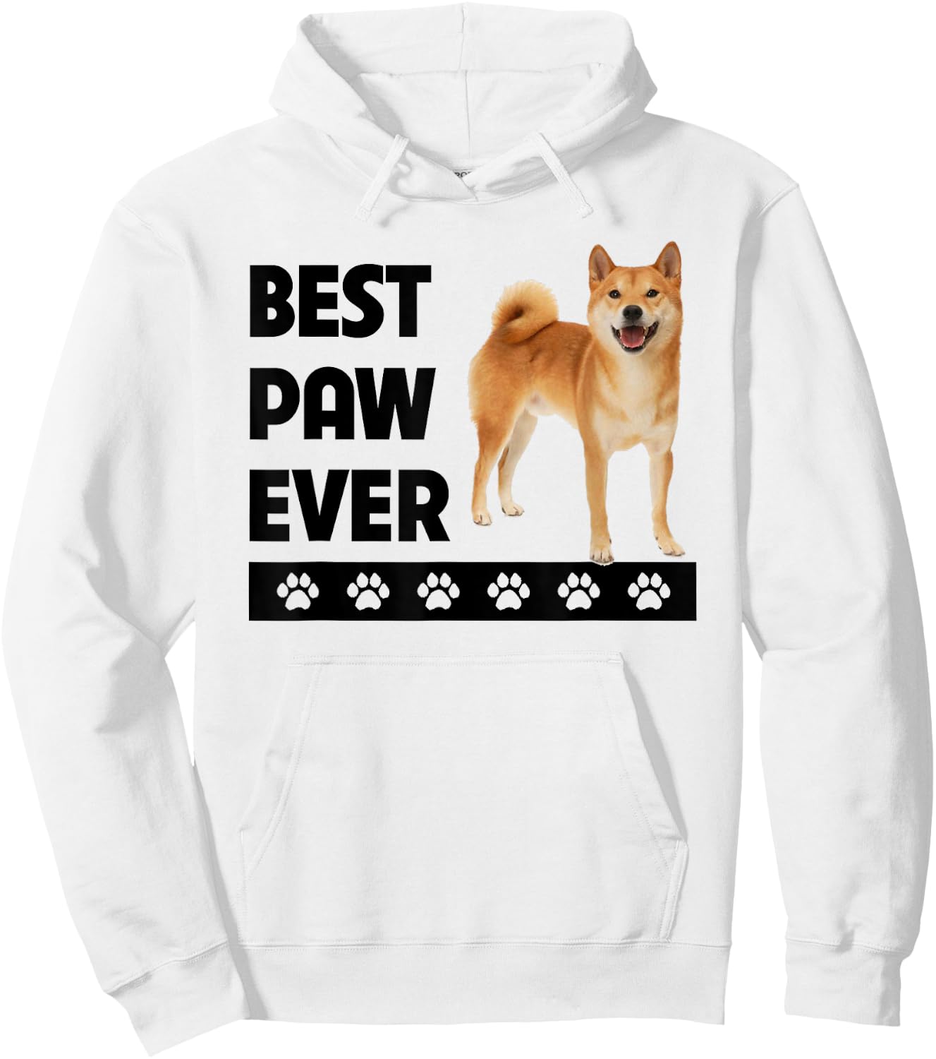 Shiba Inu Dog Dad Fathers Day Best Paw Ever Pet Parent Owner Hoodie - Hoodie | White